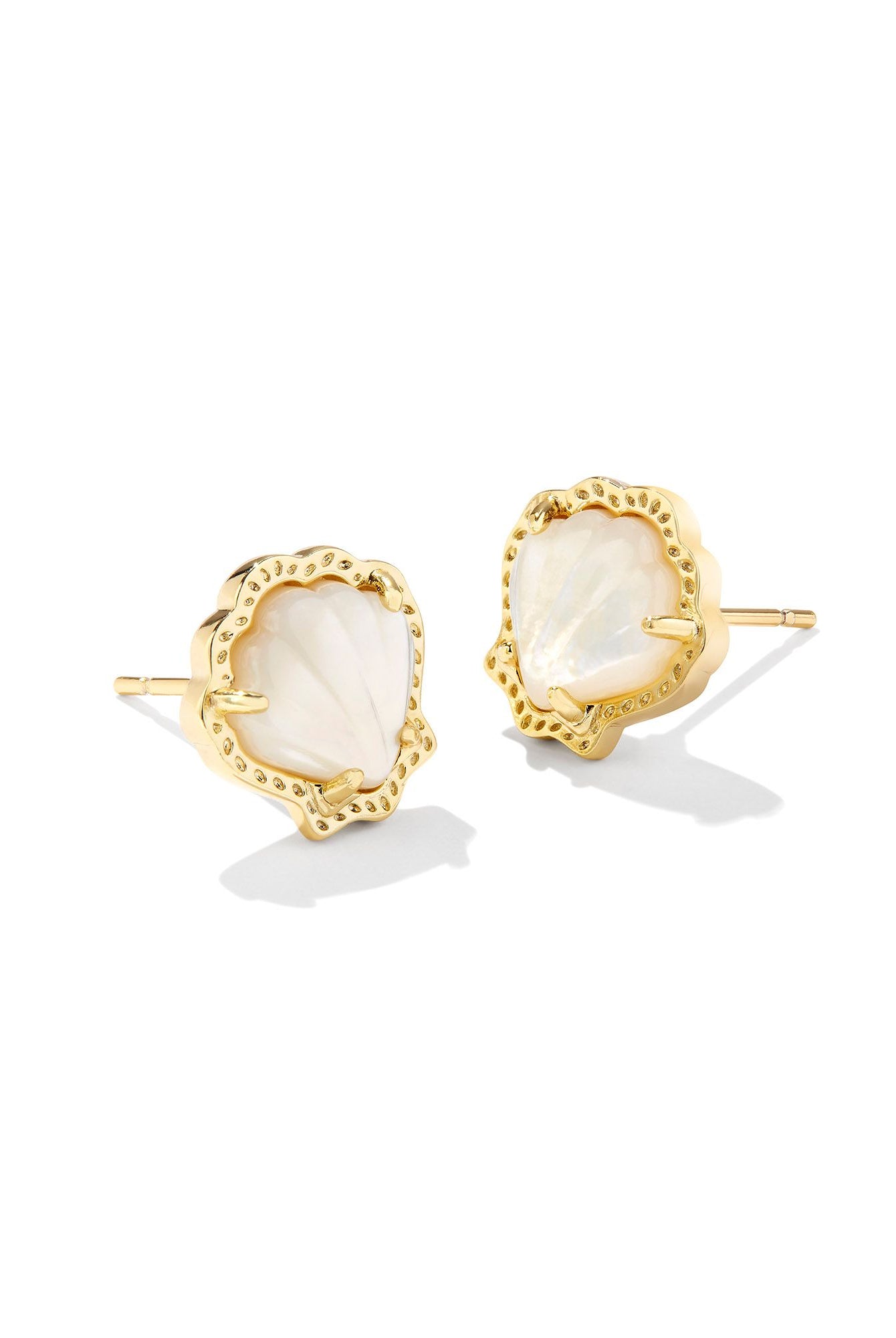 Brynne Shell Stud Earrings-Earrings-Vixen Collection, Day Spa and Women's Boutique Located in Seattle, Washington