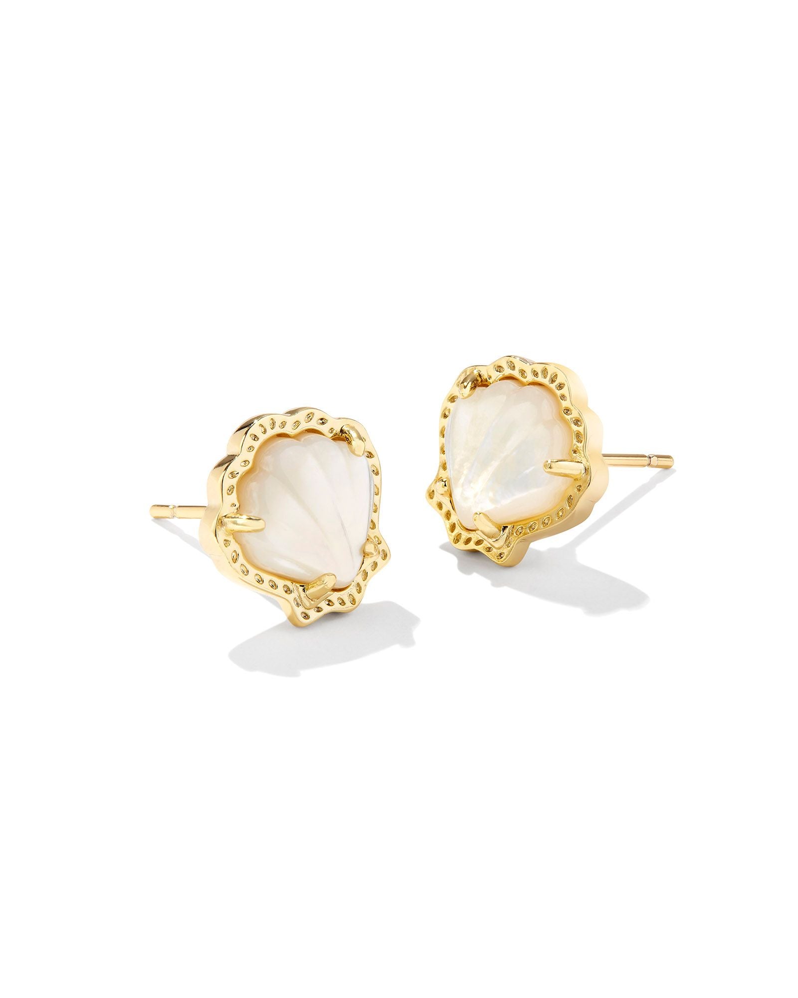 Brynne Shell Stud Earrings-Earrings-Vixen Collection, Day Spa and Women's Boutique Located in Seattle, Washington