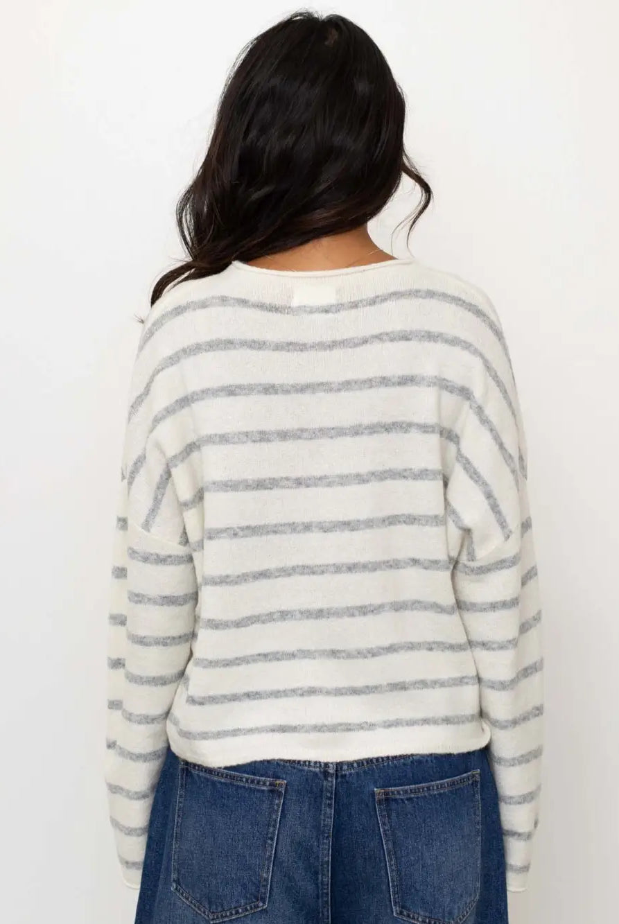 Pretty Piper Striped Cardigan-Sweaters-Vixen Collection, Day Spa and Women's Boutique Located in Seattle, Washington