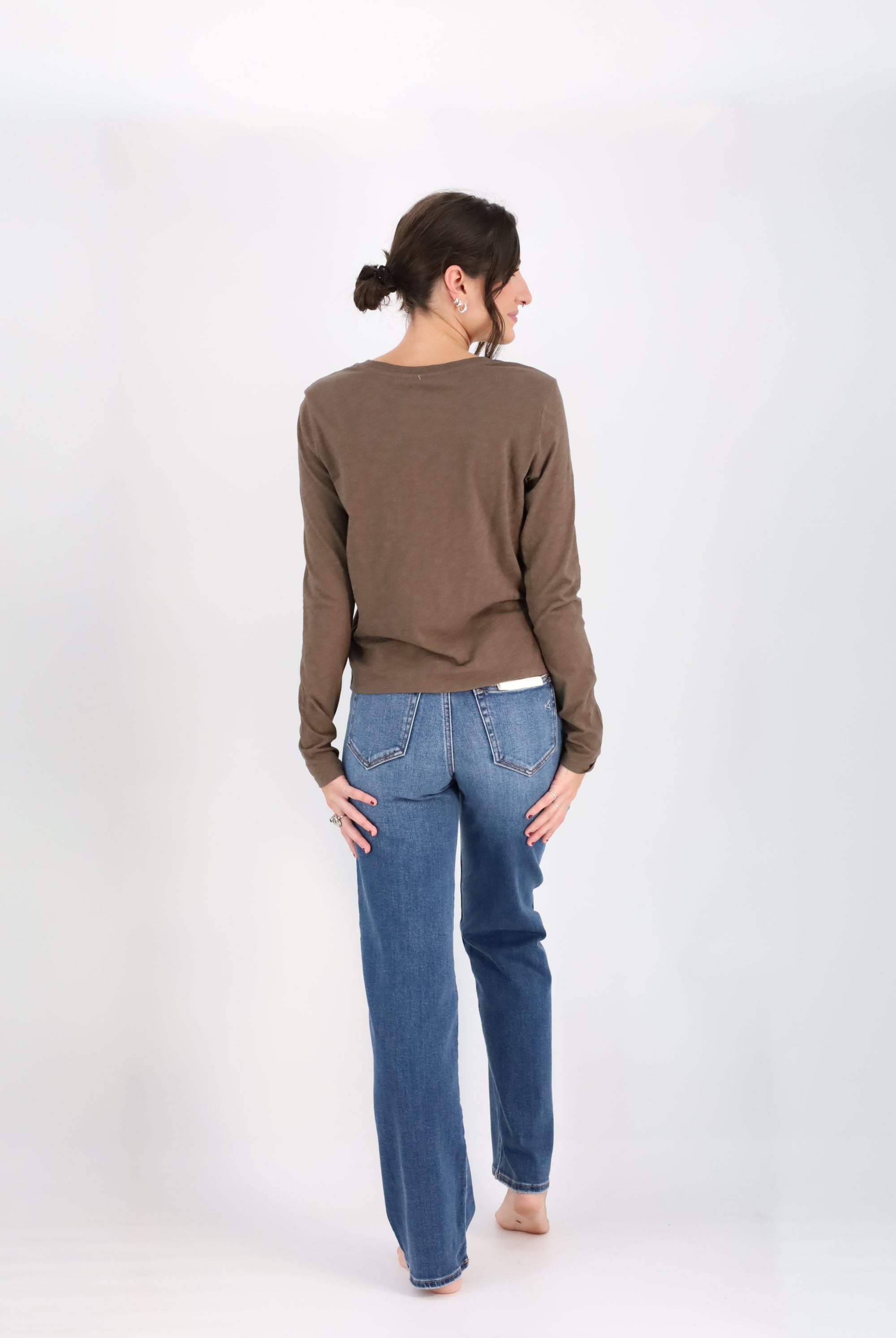 Modern Slub Long Sleeve Tee-Long Sleeves-Vixen Collection, Day Spa and Women's Boutique Located in Seattle, Washington