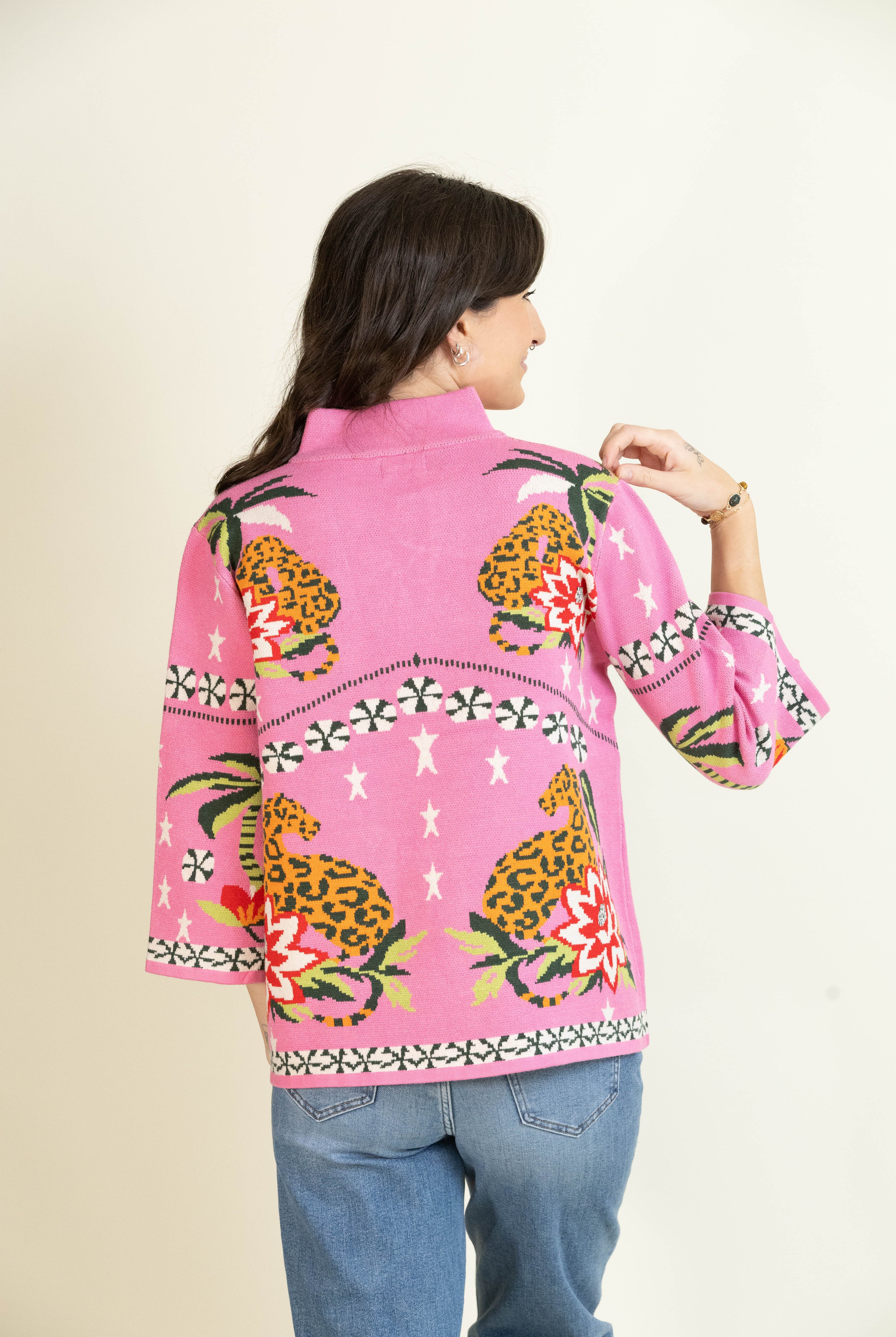 Pink Paradise Prowl Sweater-Tops-Vixen Collection, Day Spa and Women's Boutique Located in Seattle, Washington
