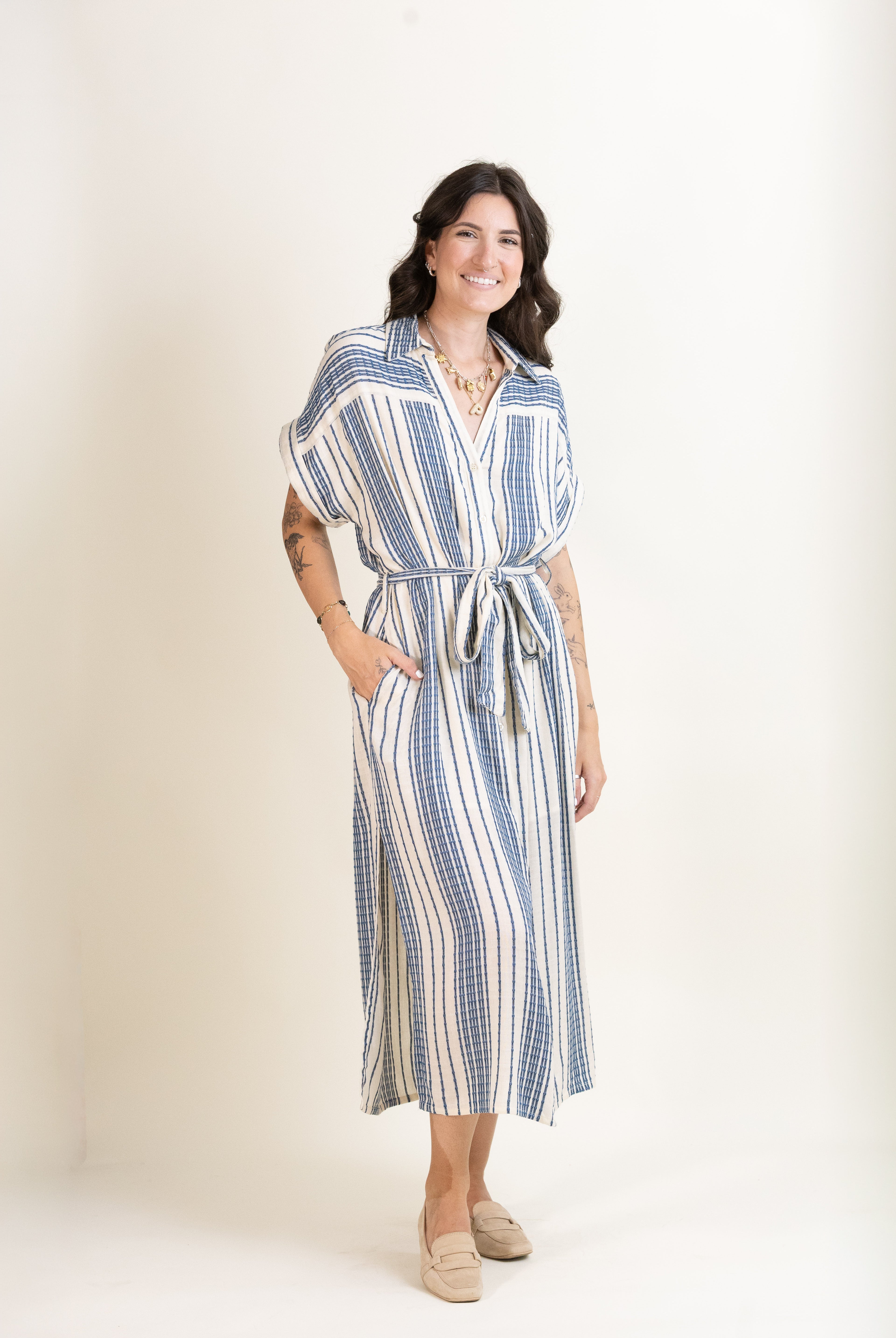 Shoreline Midi Dress-Dresses-Vixen Collection, Day Spa and Women's Boutique Located in Seattle, Washington