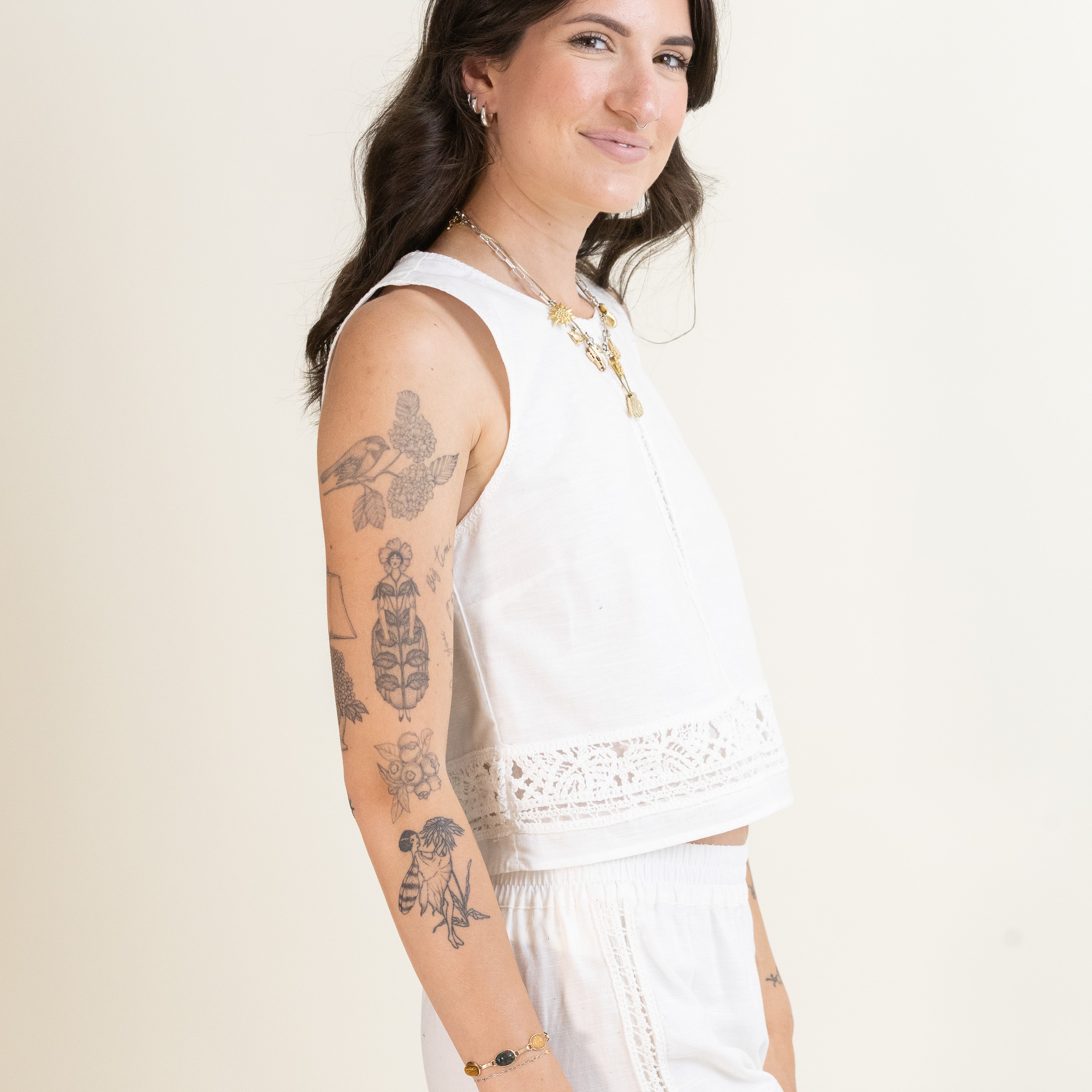 Sloane Embroidered Top-Tank Tops-Vixen Collection, Day Spa and Women's Boutique Located in Seattle, Washington