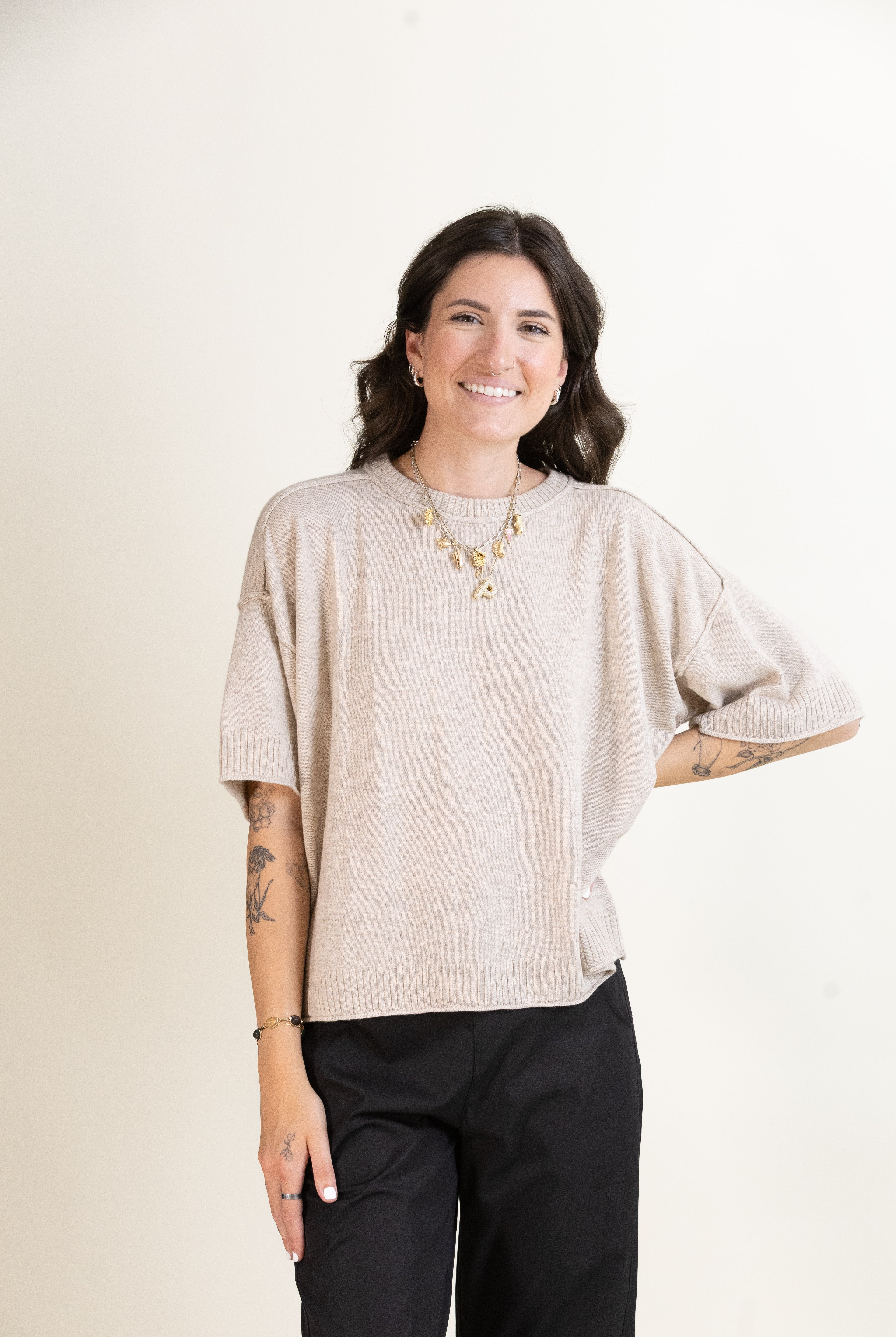 Verona Cashmere Tee-Short Sleeves-Vixen Collection, Day Spa and Women's Boutique Located in Seattle, Washington