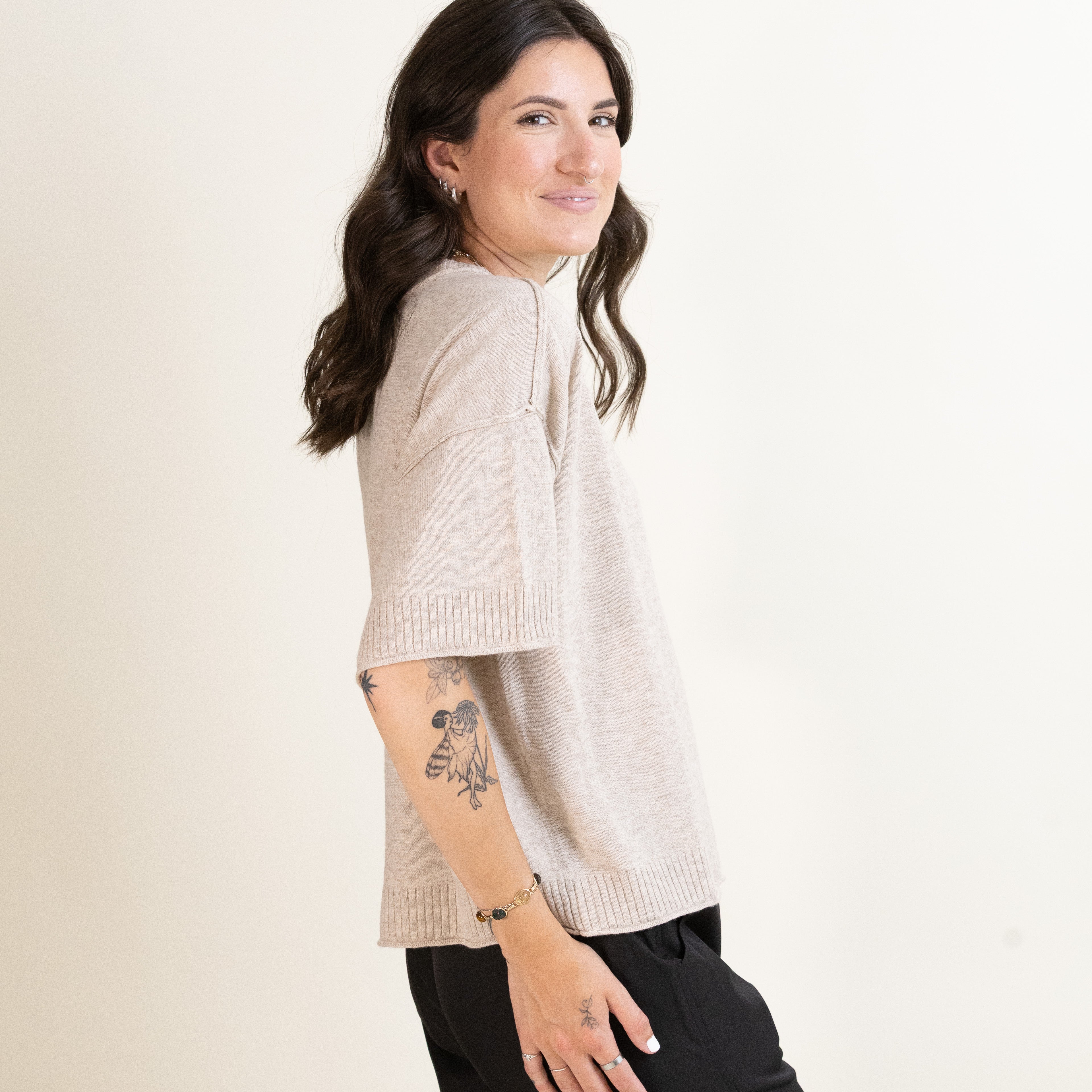 Verona Cashmere Tee-Short Sleeves-Vixen Collection, Day Spa and Women's Boutique Located in Seattle, Washington