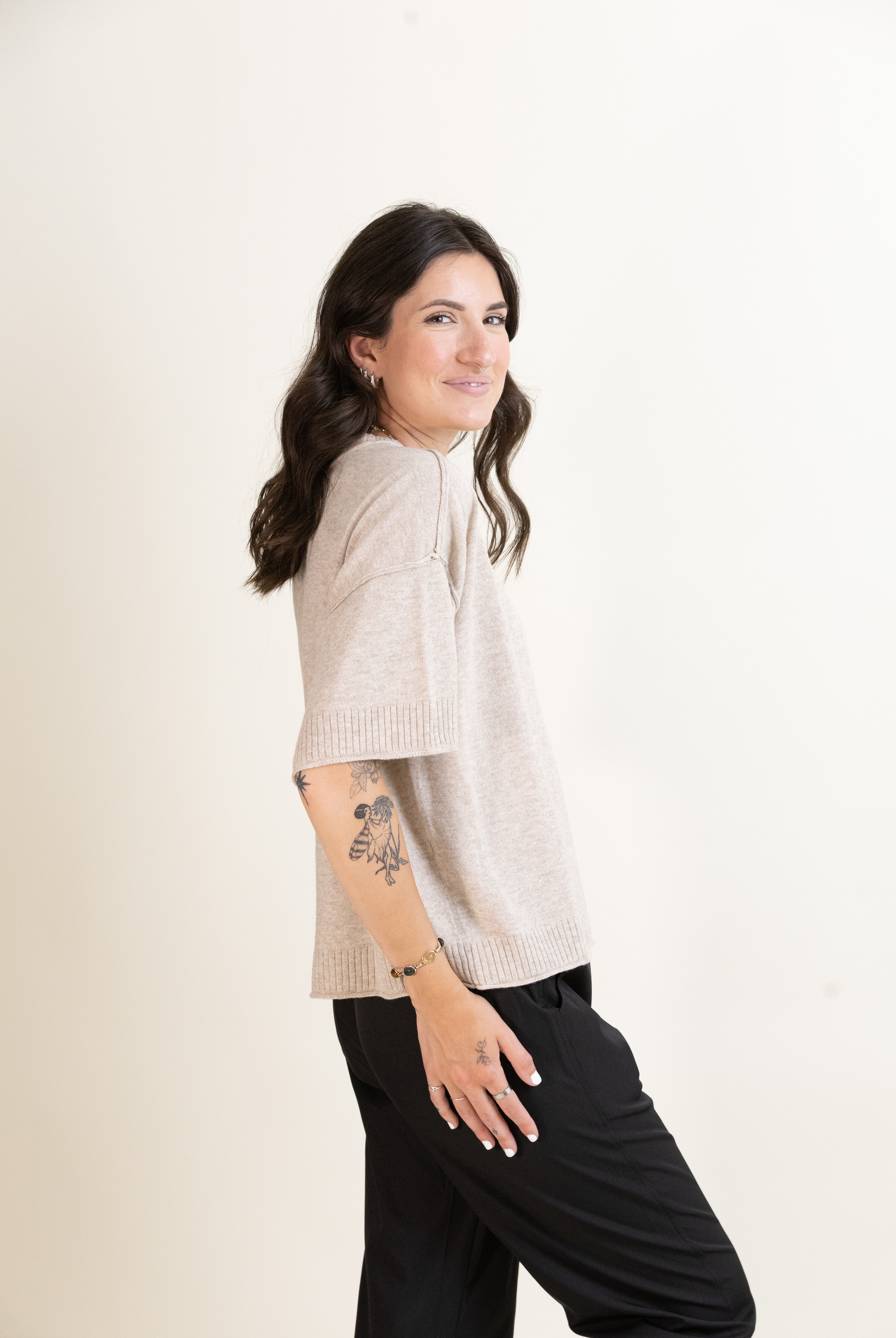 Verona Cashmere Tee-Short Sleeves-Vixen Collection, Day Spa and Women's Boutique Located in Seattle, Washington