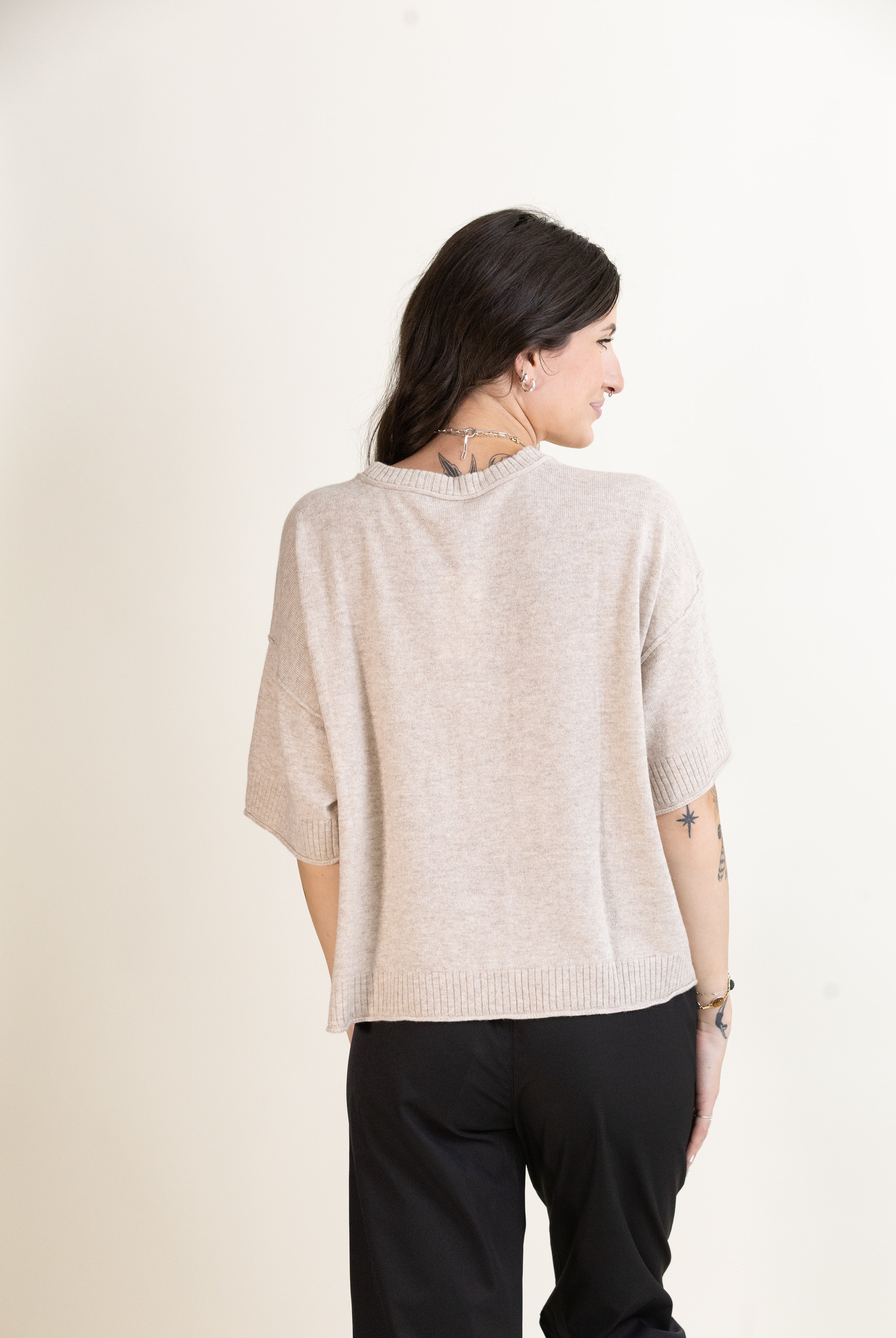 Verona Cashmere Tee-Short Sleeves-Vixen Collection, Day Spa and Women's Boutique Located in Seattle, Washington