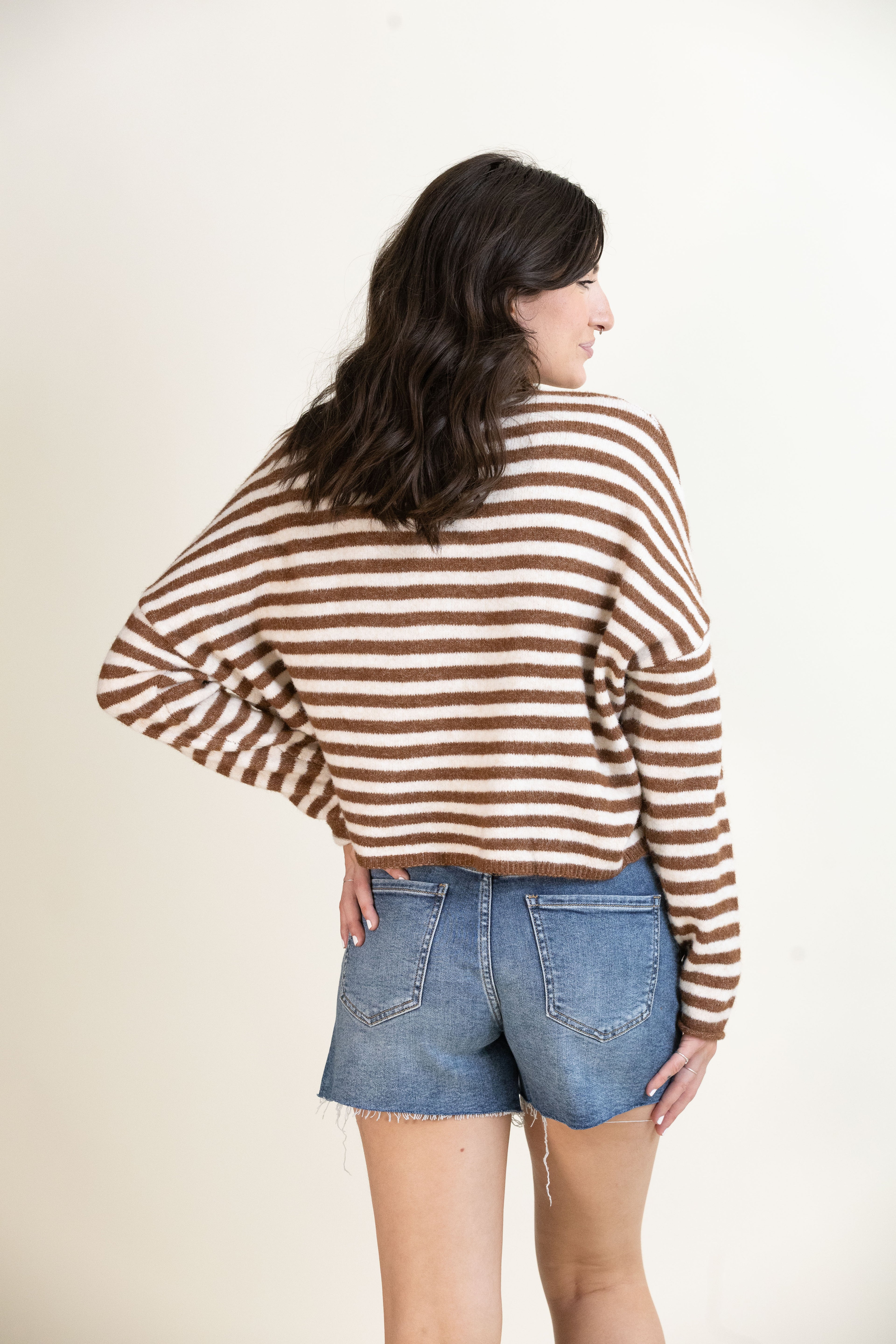 Pretty Piper Striped Cardigan-Sweaters-Vixen Collection, Day Spa and Women's Boutique Located in Seattle, Washington