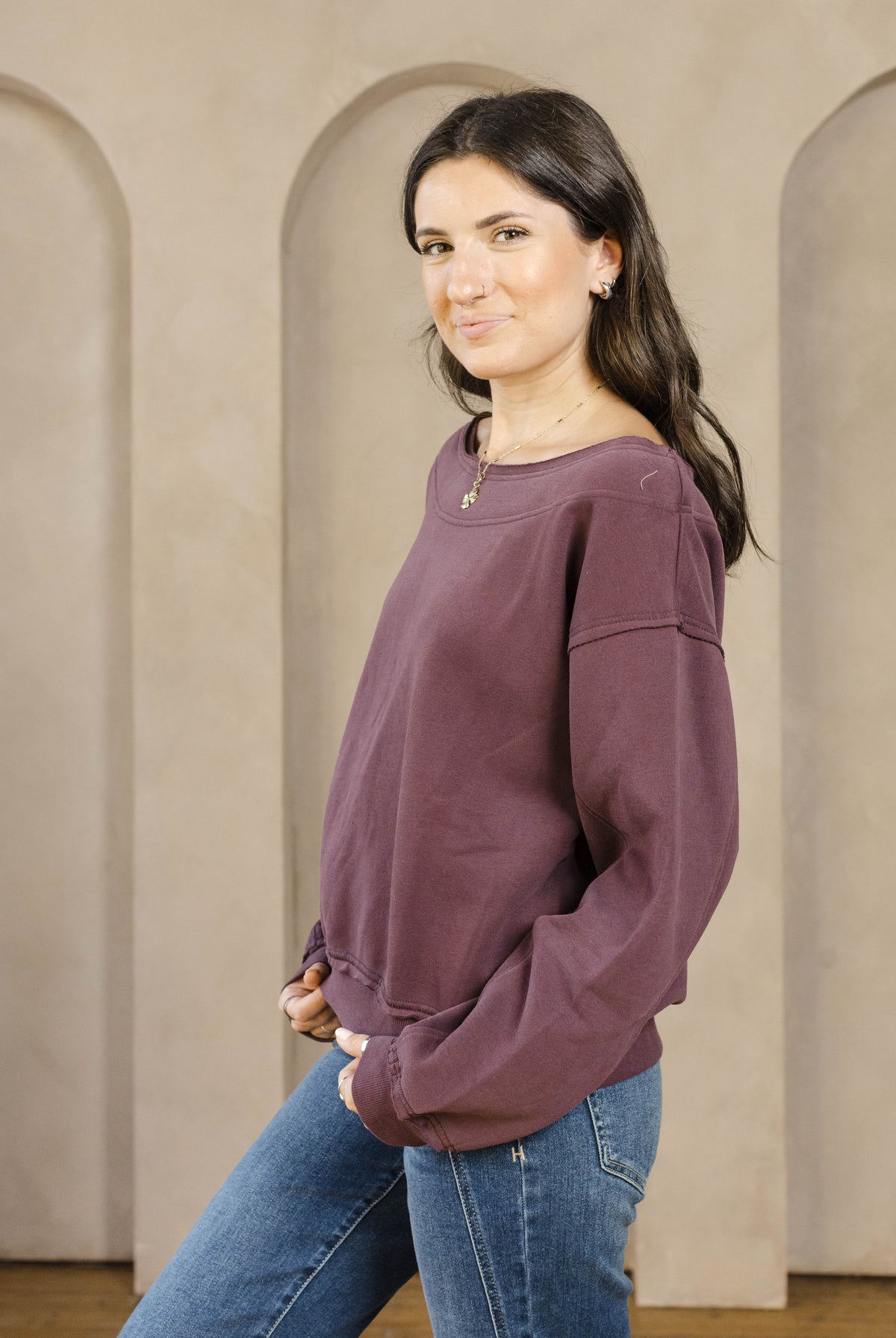 Rosewood Romance Sweater-Sweatshirts-Vixen Collection, Day Spa and Women's Boutique Located in Seattle, Washington
