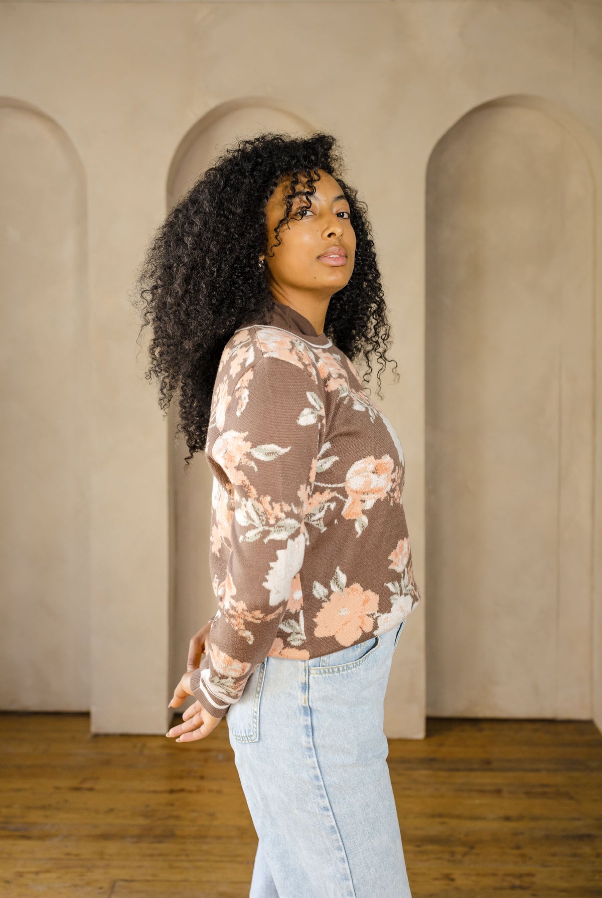 Espresso Bloom Knit-Sweaters-Vixen Collection, Day Spa and Women's Boutique Located in Seattle, Washington