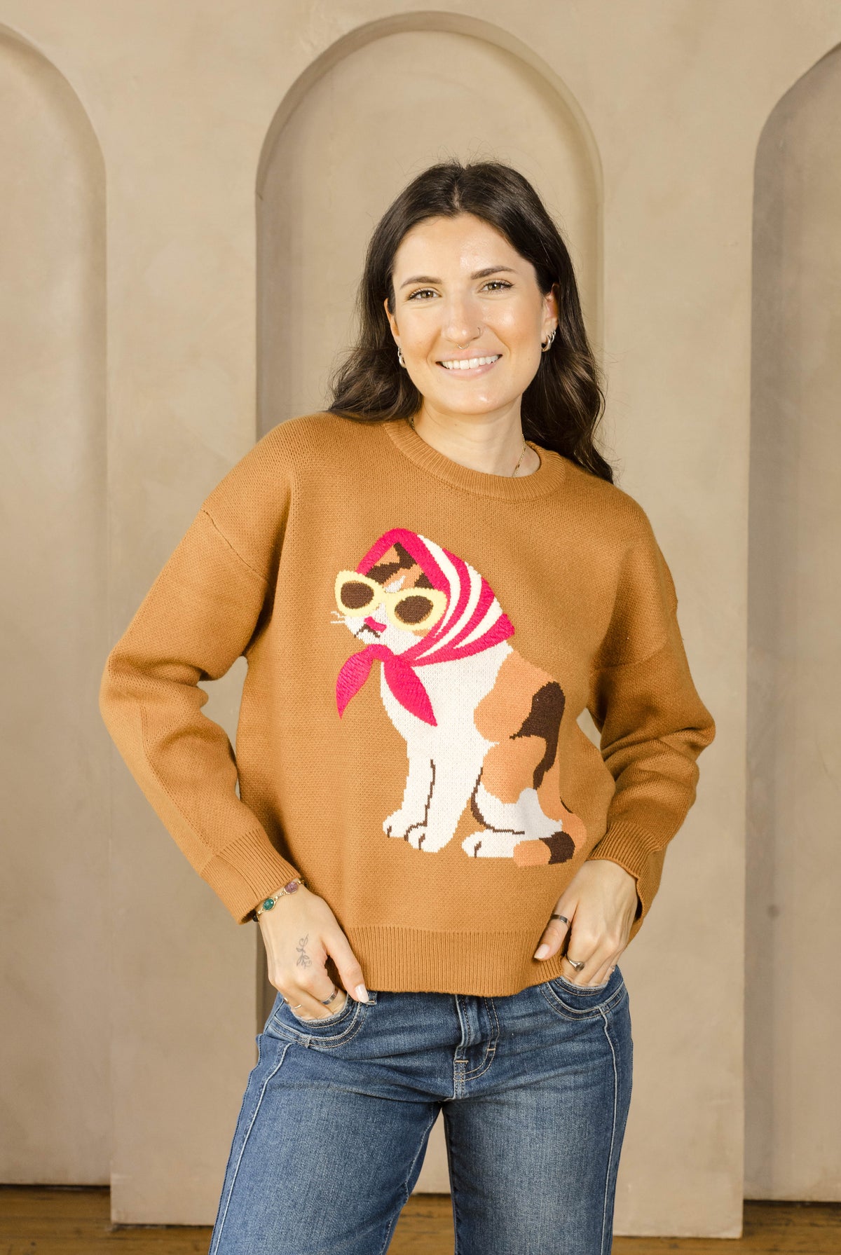Cat Café Sweater-Sweaters-Vixen Collection, Day Spa and Women's Boutique Located in Seattle, Washington