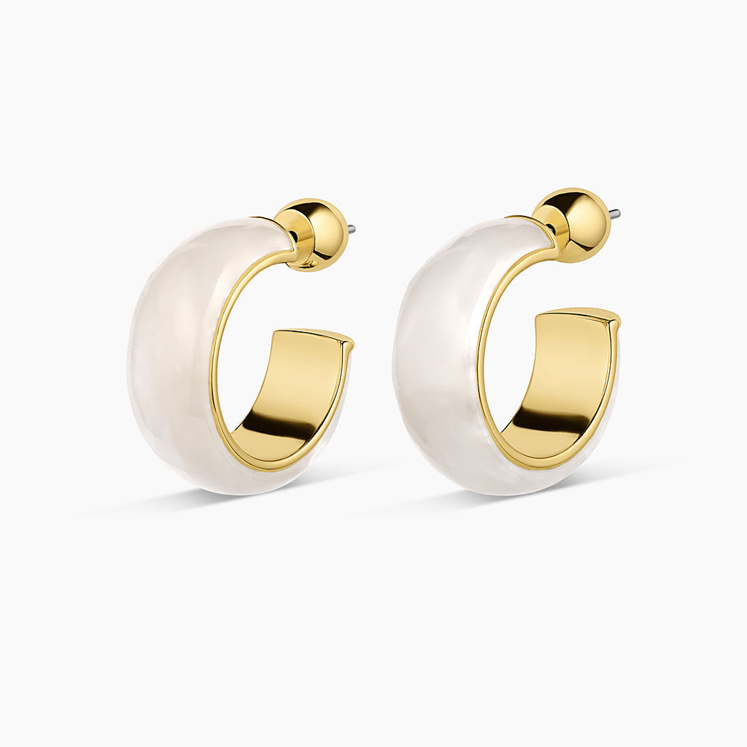 Paseo Marble Small Hoops-Earrings-Vixen Collection, Day Spa and Women's Boutique Located in Seattle, Washington