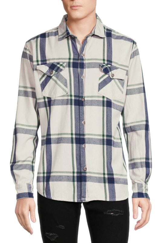 Aspen Vintage Flannel Shirt-Men's Tops-Vixen Collection, Day Spa and Women's Boutique Located in Seattle, Washington