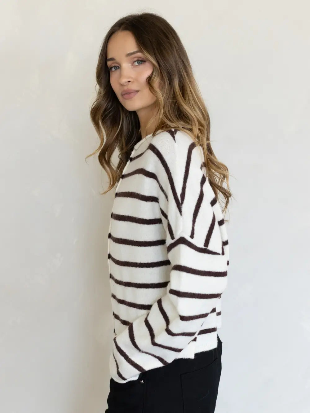 Pretty Piper Striped Cardigan-Sweaters-Vixen Collection, Day Spa and Women's Boutique Located in Seattle, Washington
