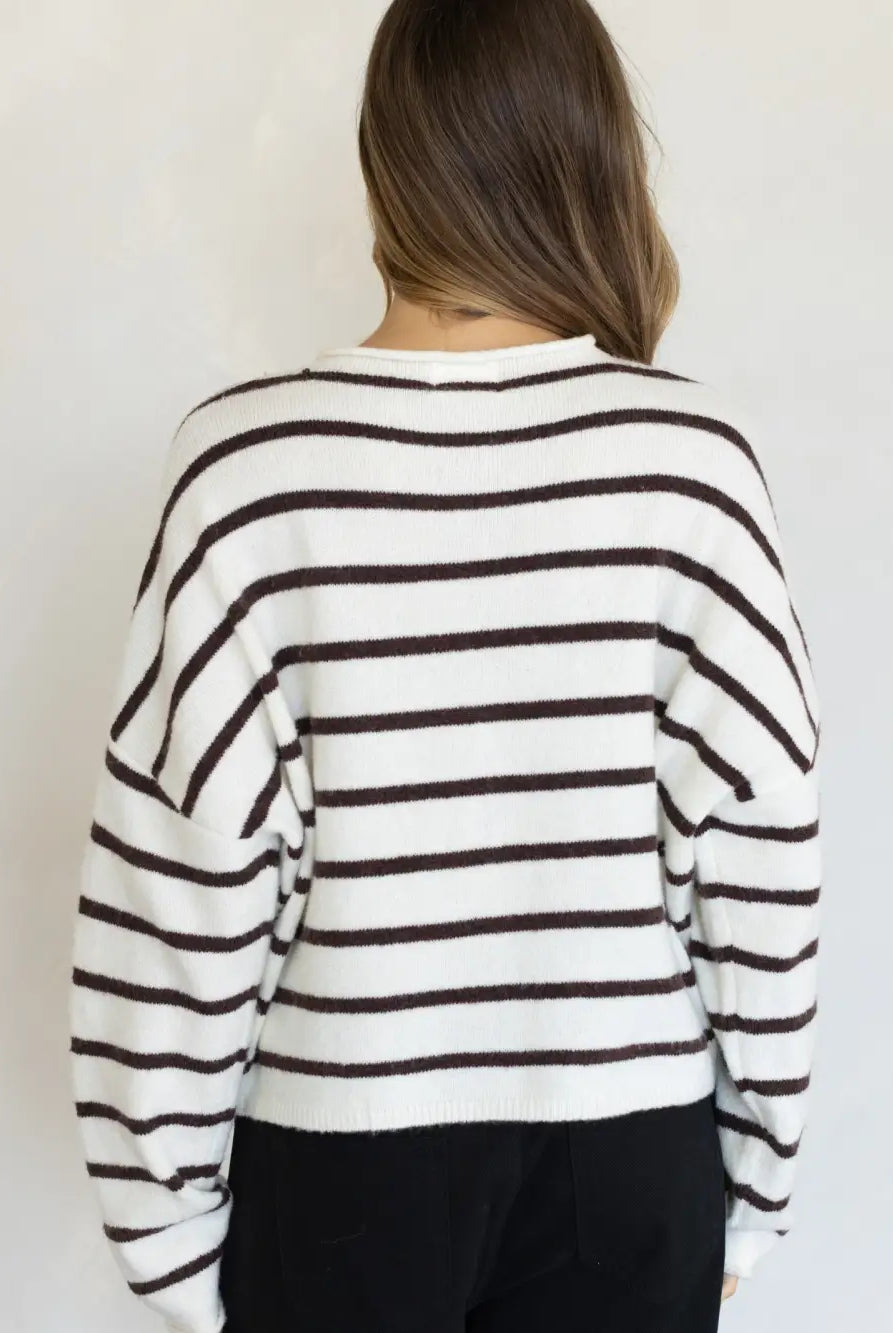 Pretty Piper Striped Cardigan-Sweaters-Vixen Collection, Day Spa and Women's Boutique Located in Seattle, Washington