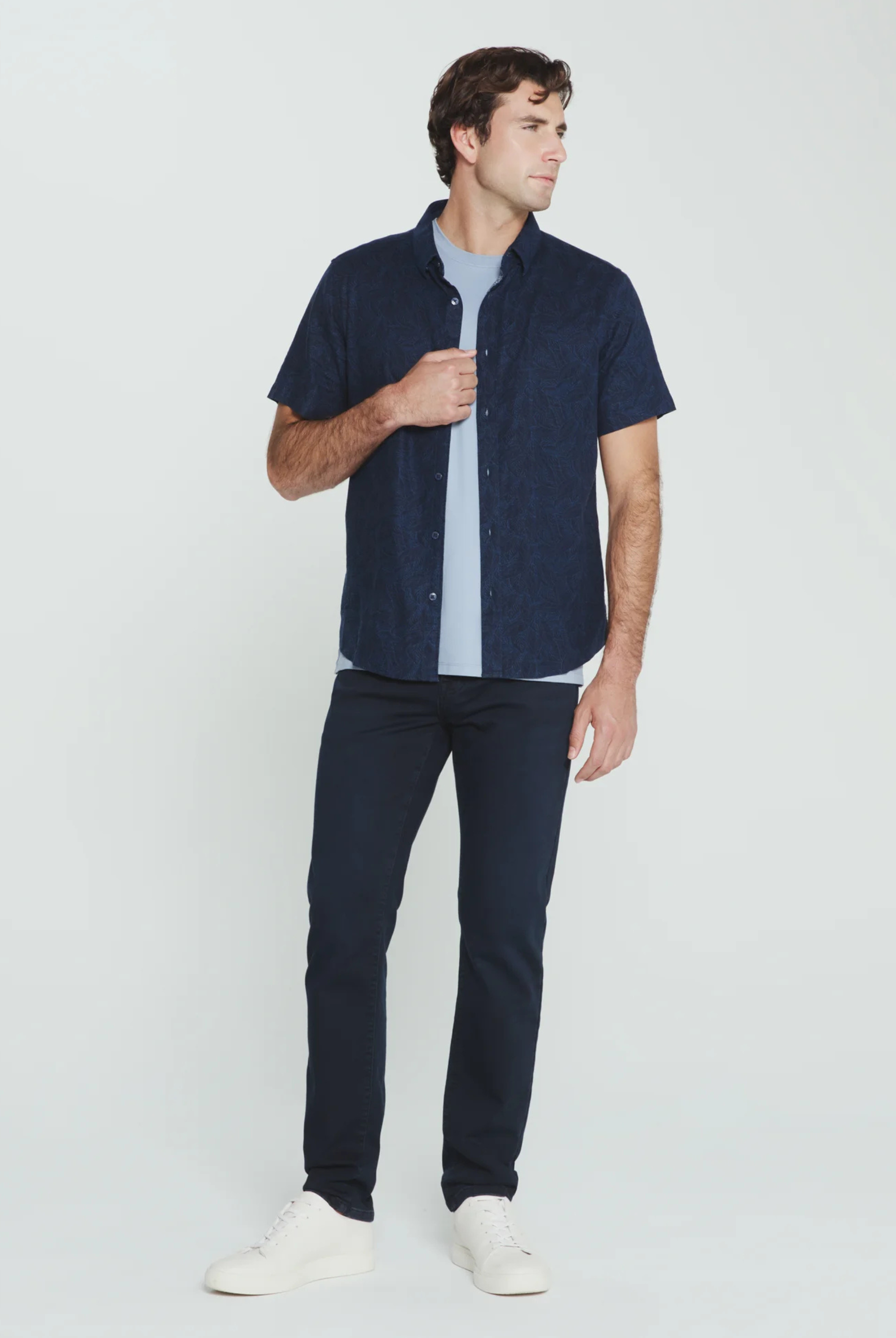 Oasis Linen Botanical Shirt-Men's Tops-Vixen Collection, Day Spa and Women's Boutique Located in Seattle, Washington