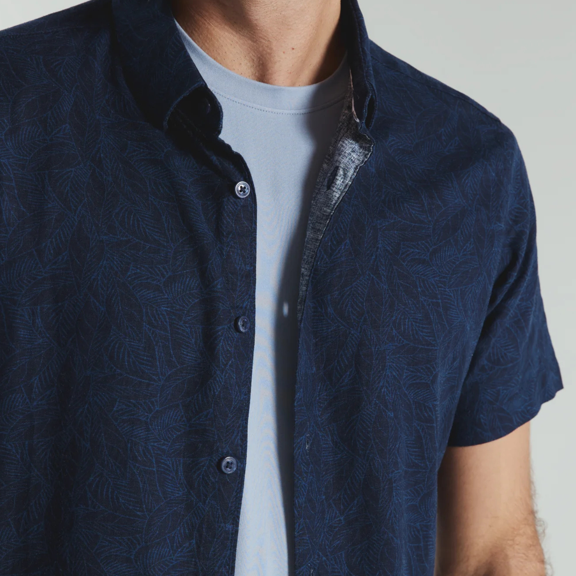 Oasis Linen Botanical Shirt-Men's Tops-Vixen Collection, Day Spa and Women's Boutique Located in Seattle, Washington
