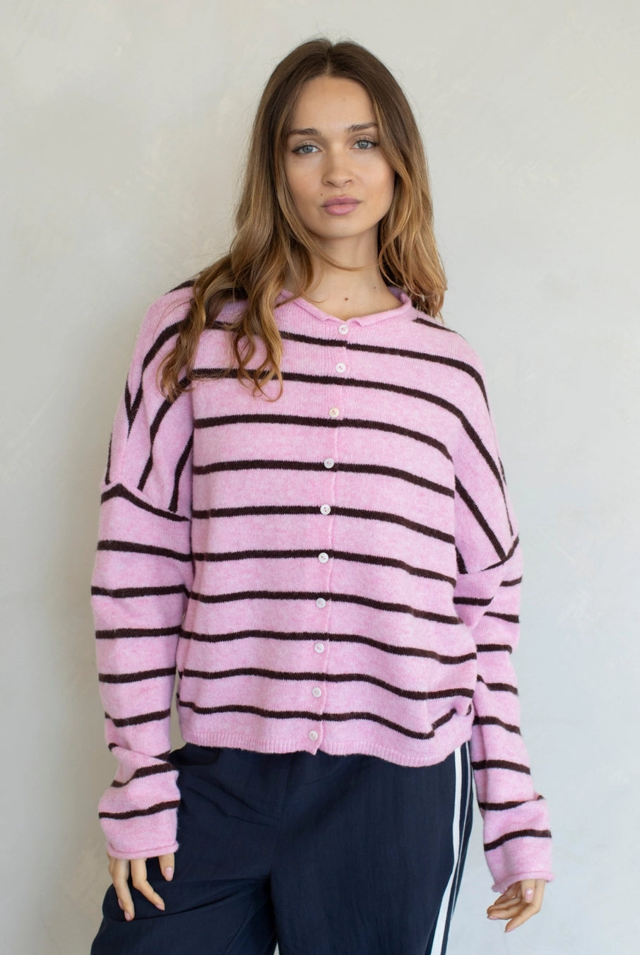 Pretty Piper Striped Cardigan-Sweaters-Vixen Collection, Day Spa and Women's Boutique Located in Seattle, Washington