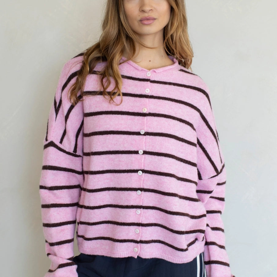 Pretty Piper Striped Cardigan-Sweaters-Vixen Collection, Day Spa and Women's Boutique Located in Seattle, Washington