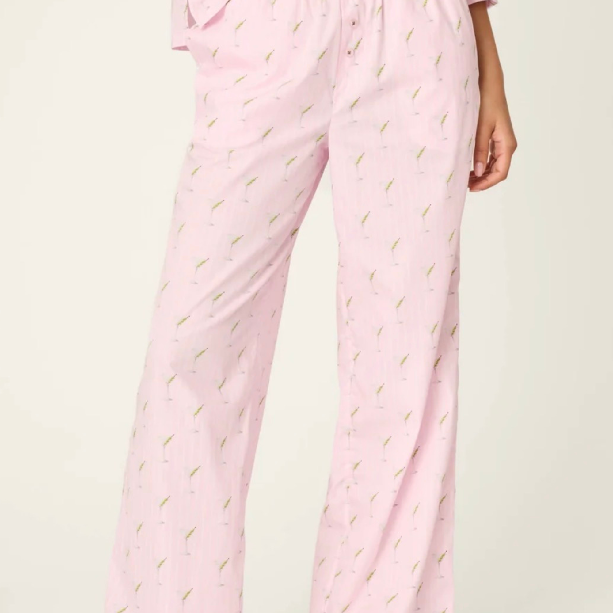 Afterparty Poplin Stripe & Martini Print Pajama Pants by PJ Salvage-Loungewear Bottoms-Vixen Collection, Day Spa and Women's Boutique Located in Seattle, Washington