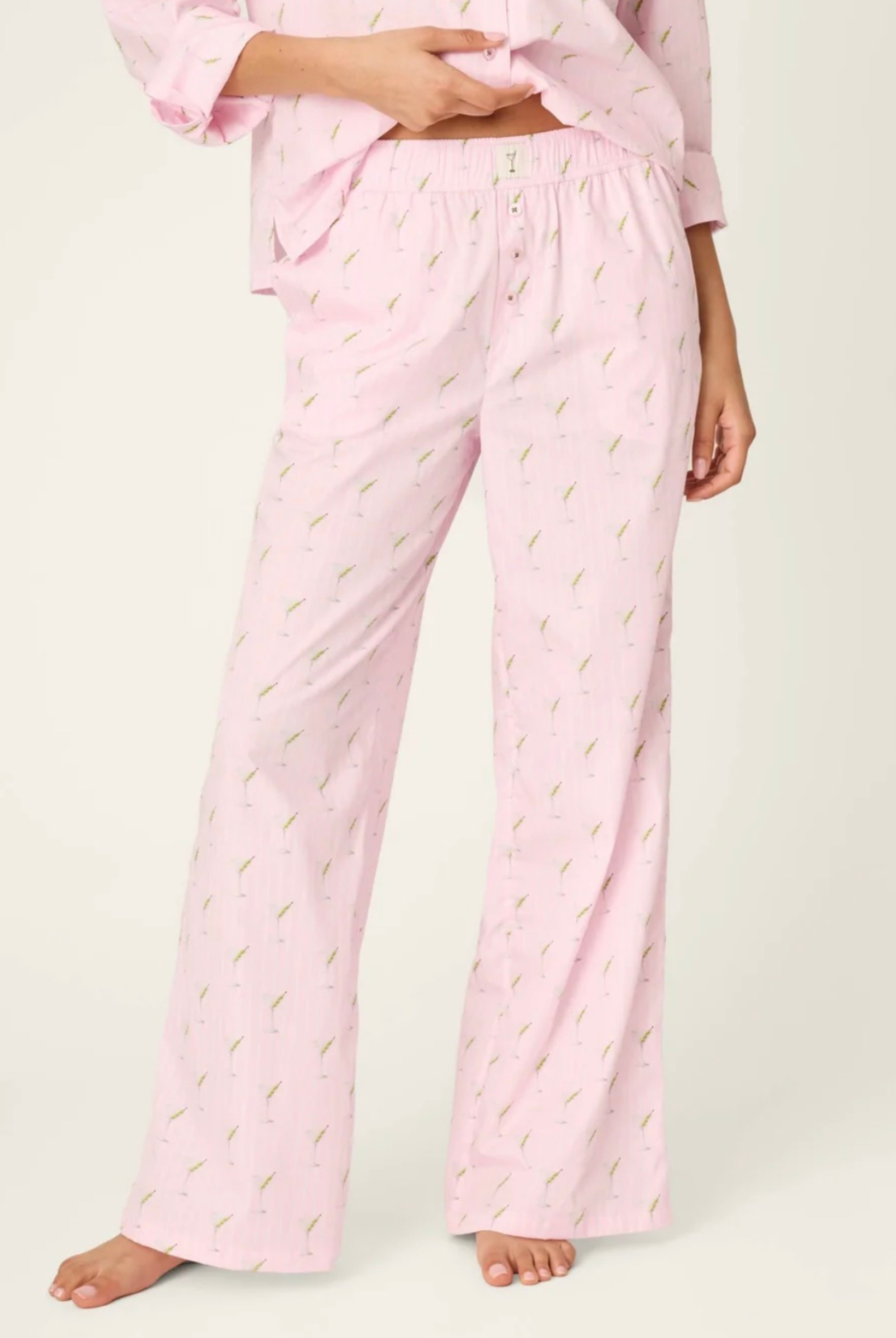Afterparty Poplin Stripe & Martini Print Pajama Pants by PJ Salvage-Loungewear Bottoms-Vixen Collection, Day Spa and Women's Boutique Located in Seattle, Washington