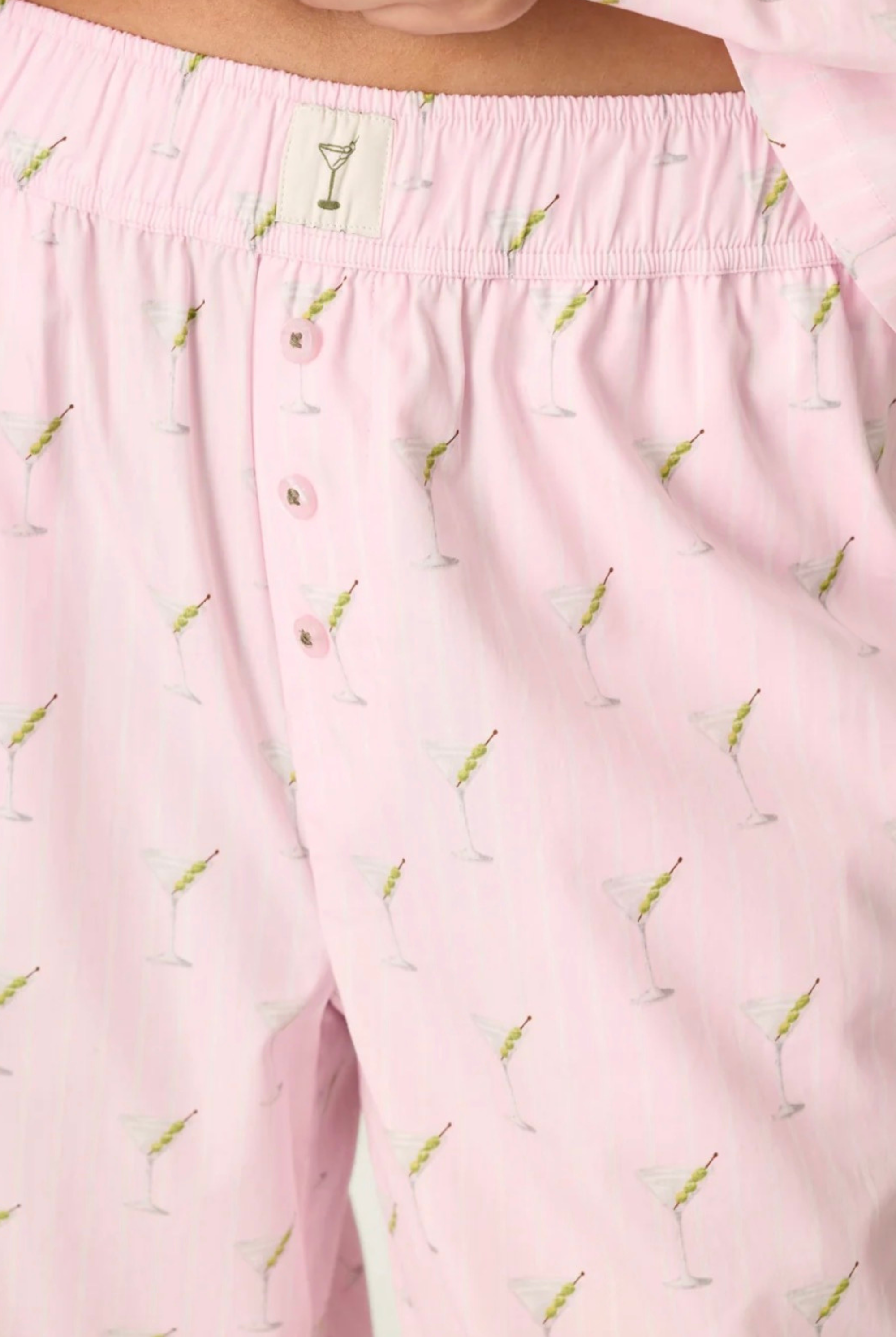 Afterparty Poplin Stripe & Martini Print Pajama Pants by PJ Salvage-Loungewear Bottoms-Vixen Collection, Day Spa and Women's Boutique Located in Seattle, Washington