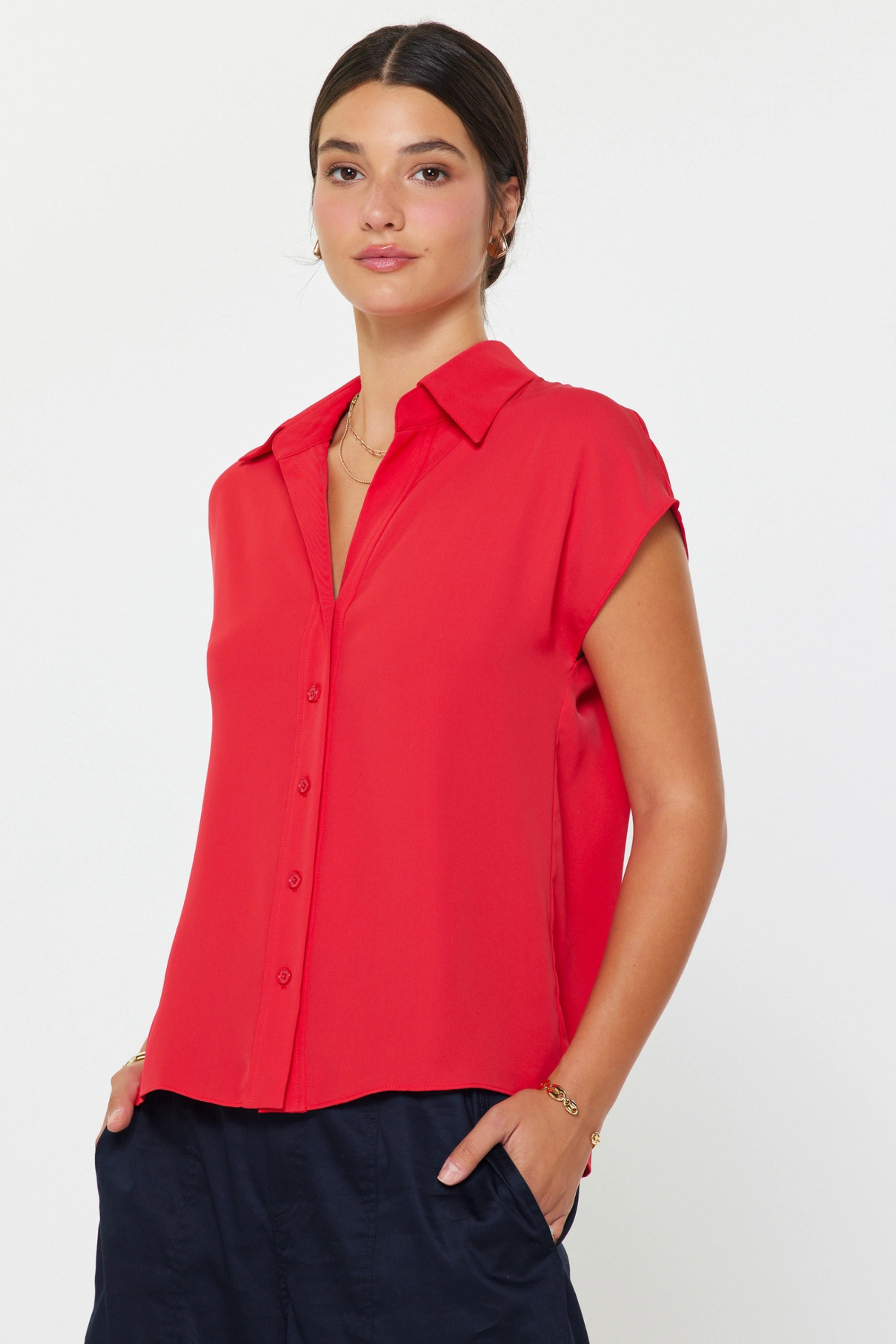 All Day Button Down-Tops-Vixen Collection, Day Spa and Women's Boutique Located in Seattle, Washington