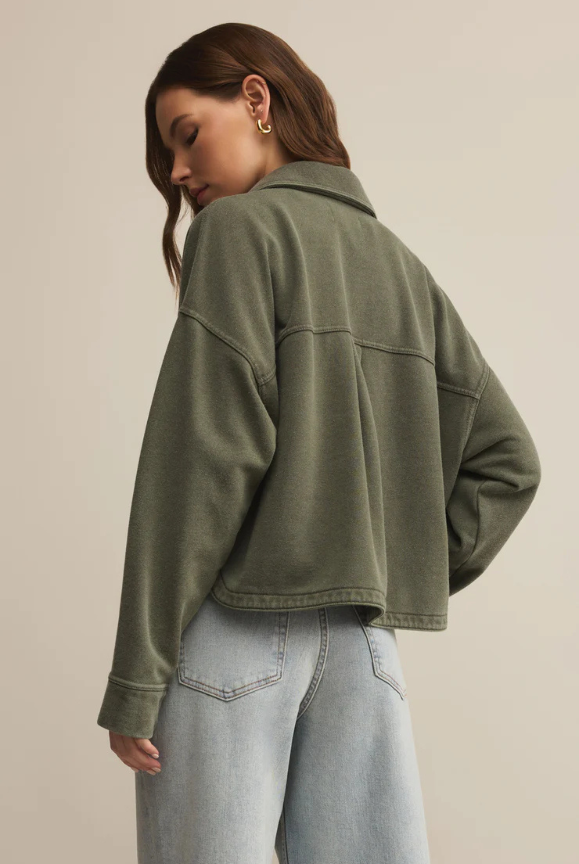 All Day Cropped Knit Jacket-Jackets-Vixen Collection, Day Spa and Women's Boutique Located in Seattle, Washington