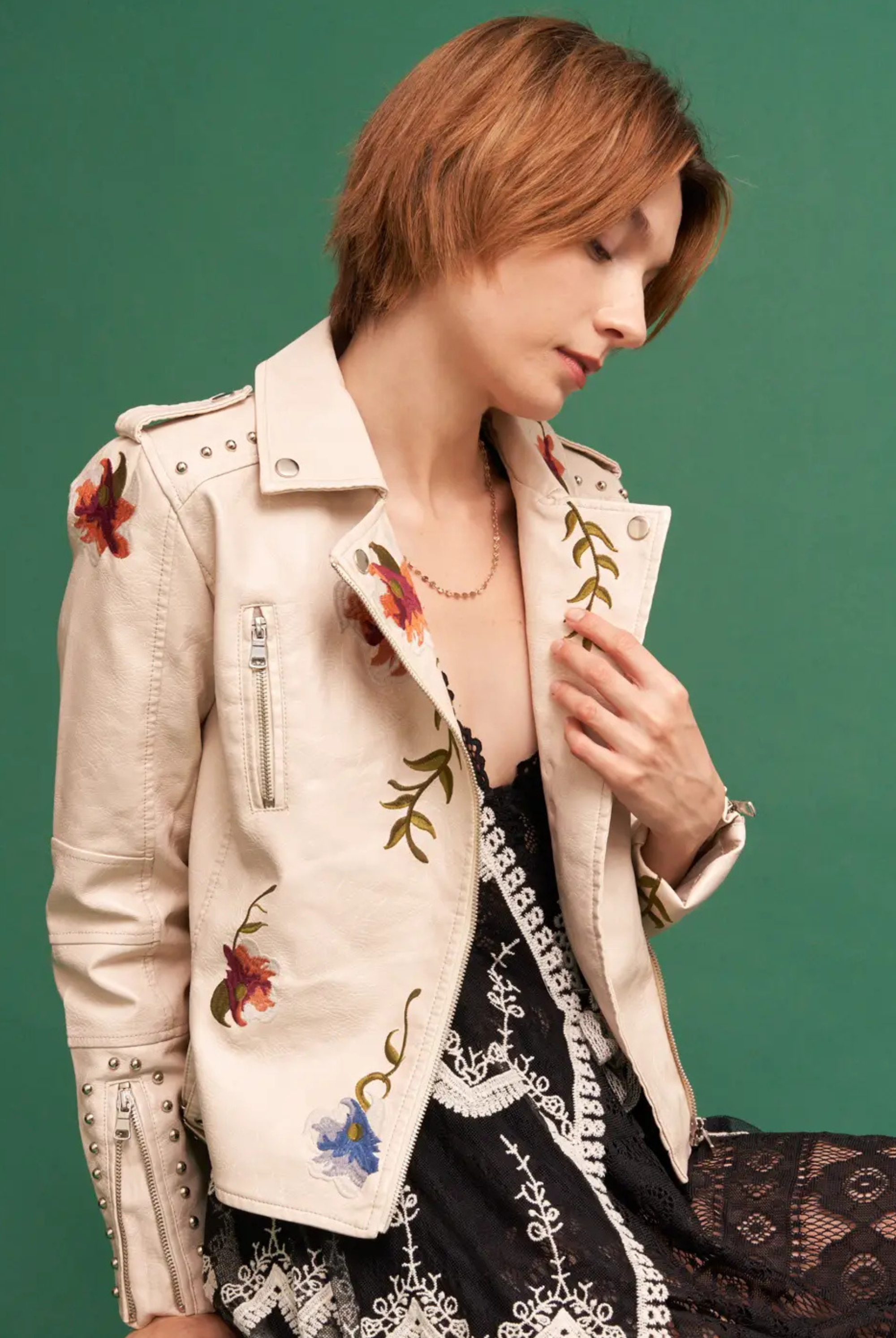 Birds of Paradise Moto Jacket-Jackets-Vixen Collection, Day Spa and Women's Boutique Located in Seattle, Washington