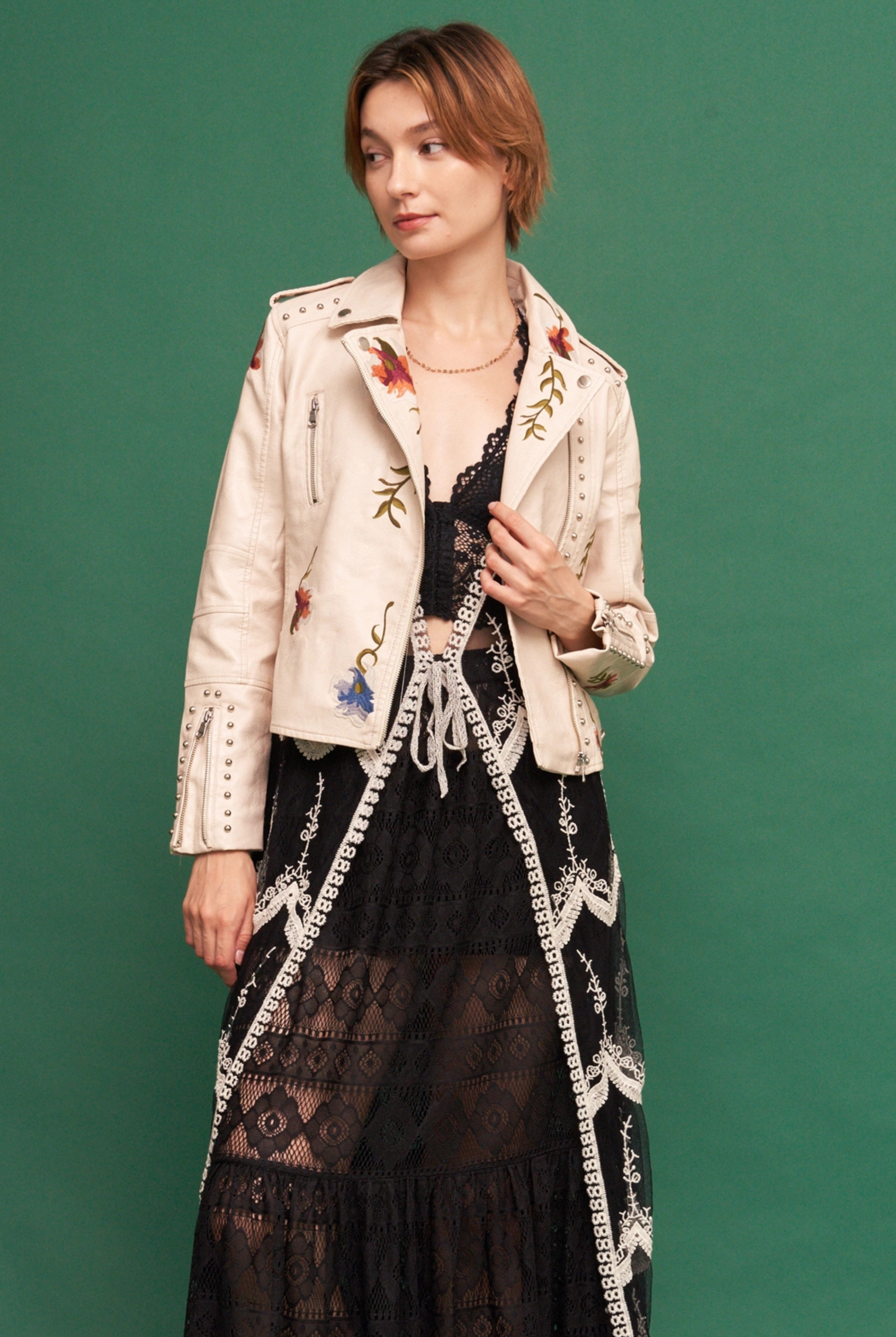 Birds of Paradise Moto Jacket-Jackets-Vixen Collection, Day Spa and Women's Boutique Located in Seattle, Washington