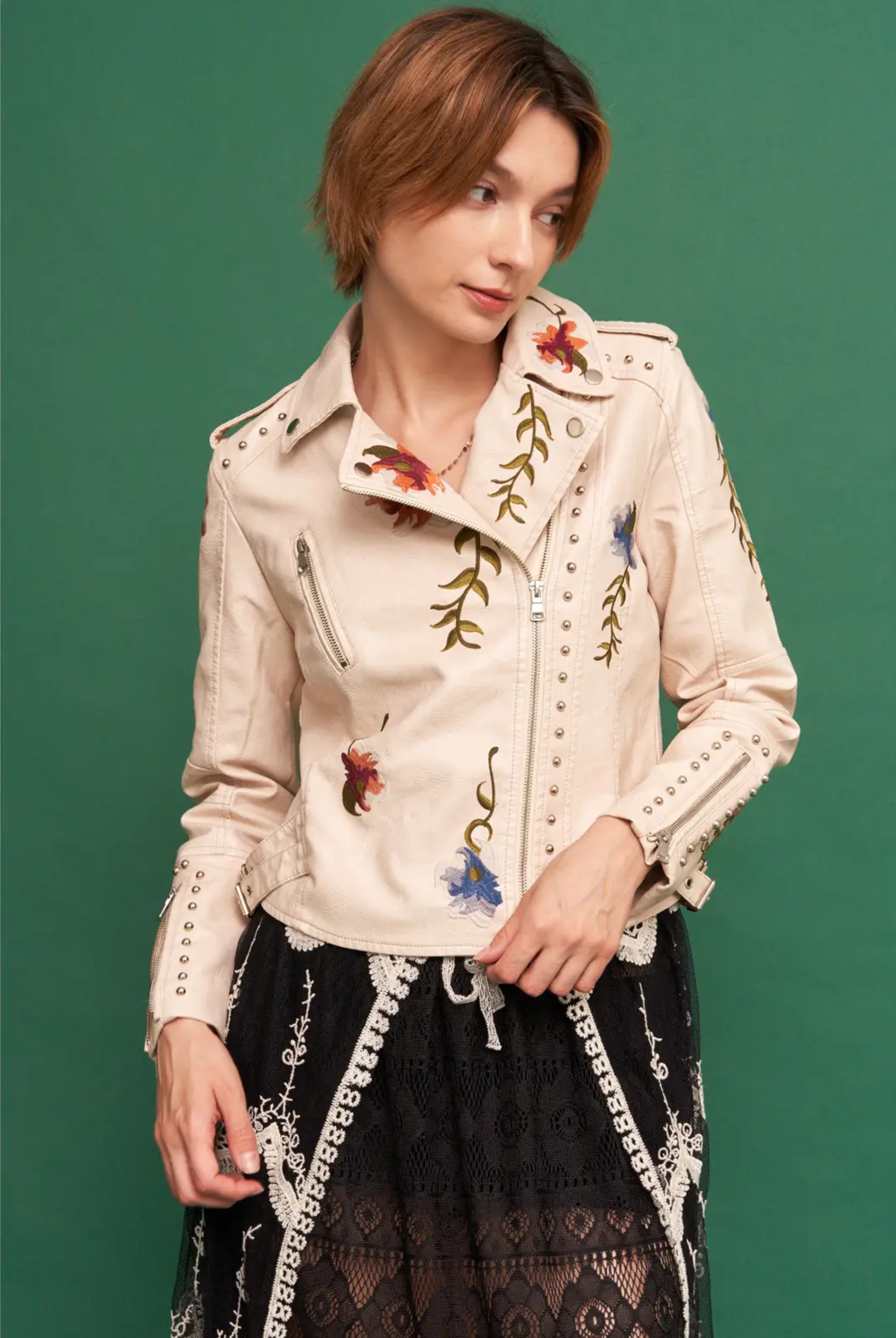 Birds of Paradise Moto Jacket-Jackets-Vixen Collection, Day Spa and Women's Boutique Located in Seattle, Washington