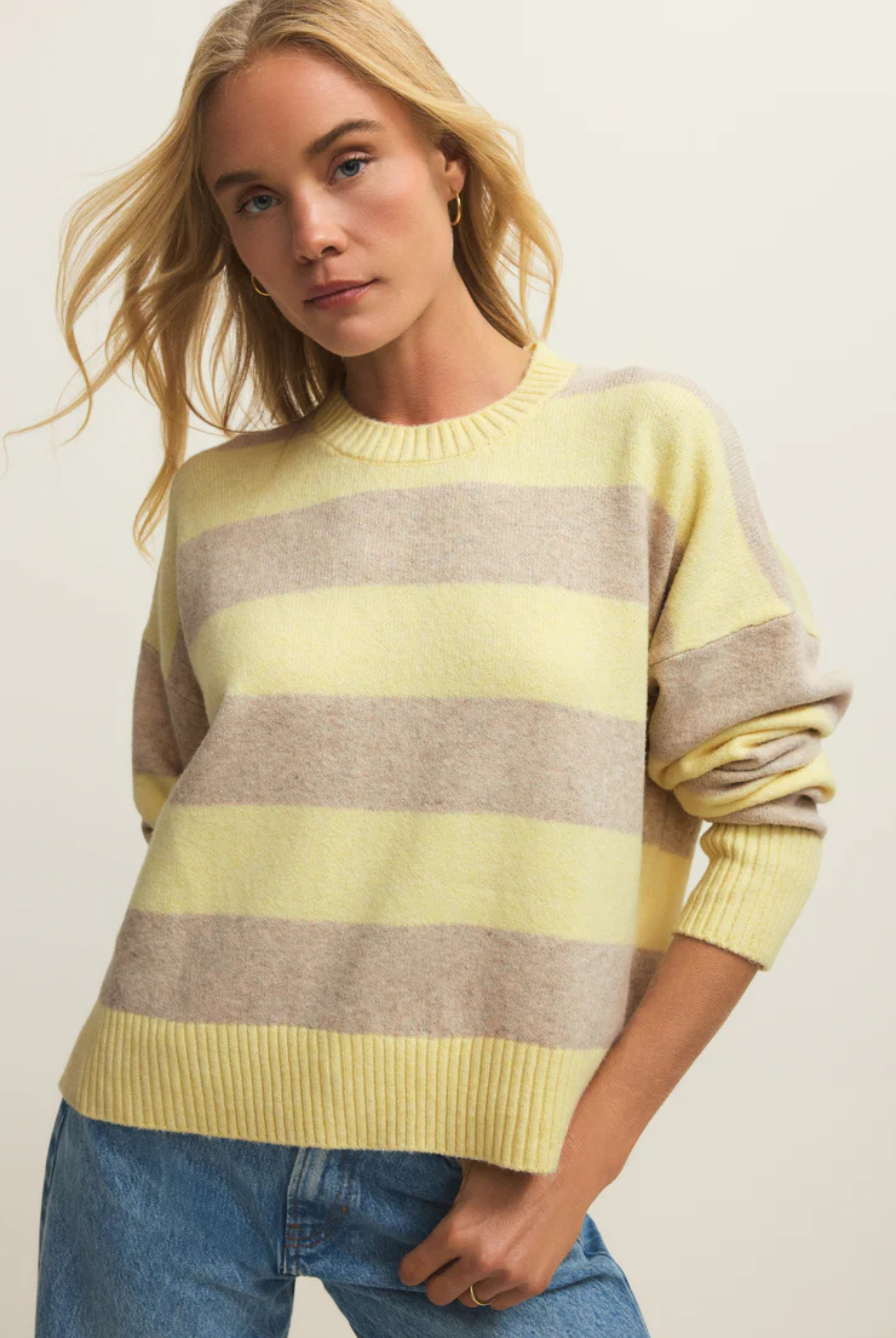 Cirrus Stripe Sweater-Sweaters-Vixen Collection, Day Spa and Women's Boutique Located in Seattle, Washington