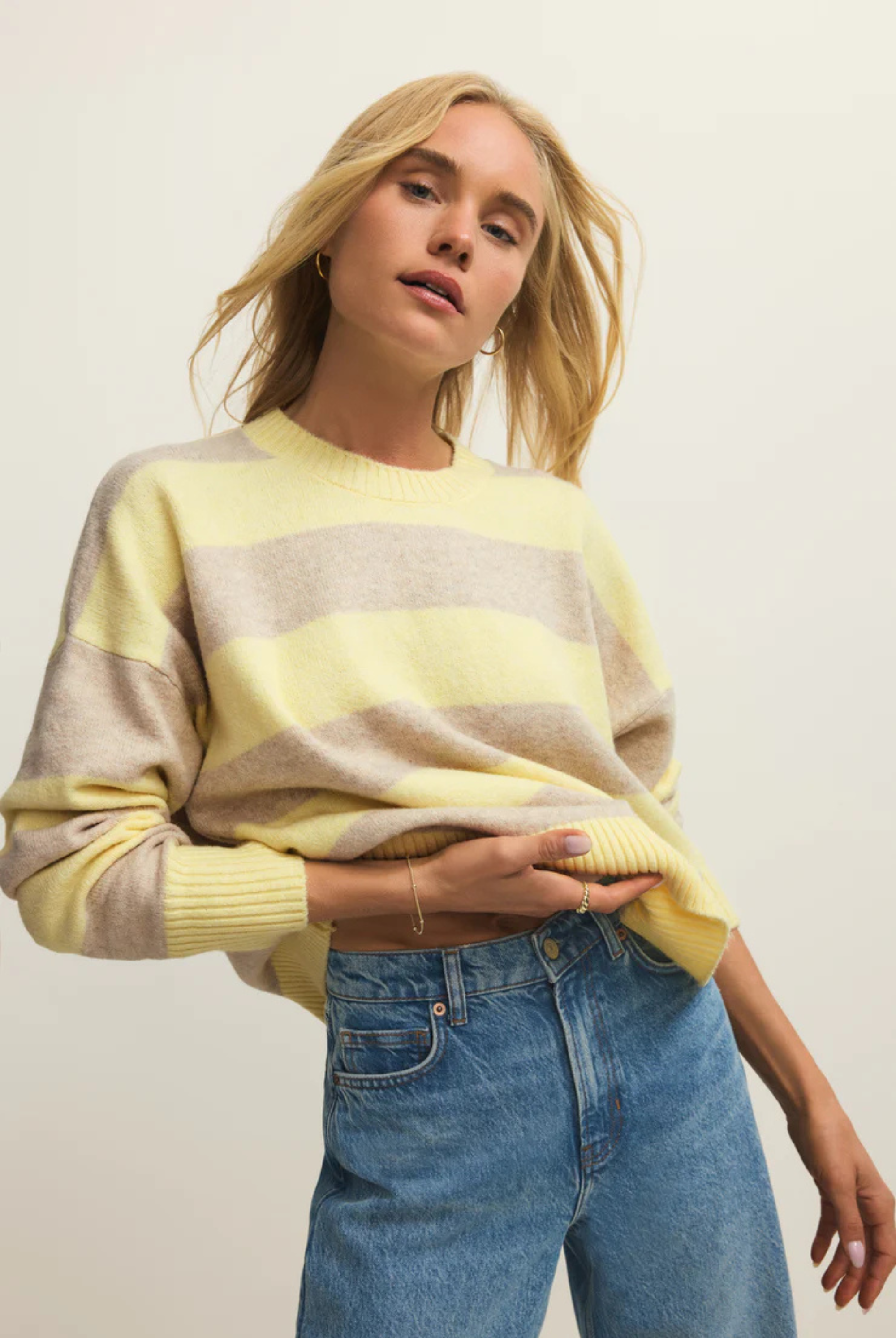 Cirrus Stripe Sweater-Sweaters-Vixen Collection, Day Spa and Women's Boutique Located in Seattle, Washington