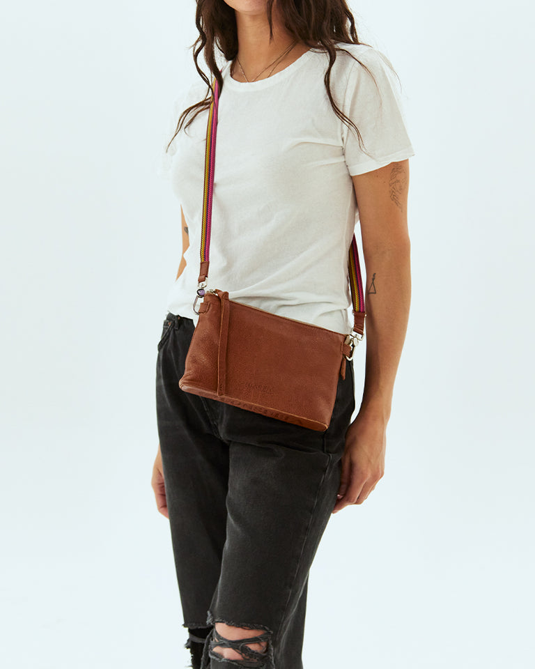 Consuela Brown Leather Shoulder Bag | Vixen Collection