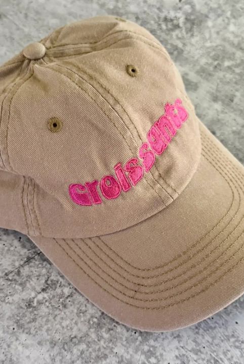 Croissants Baseball Cap-Hats-Vixen Collection, Day Spa and Women's Boutique Located in Seattle, Washington