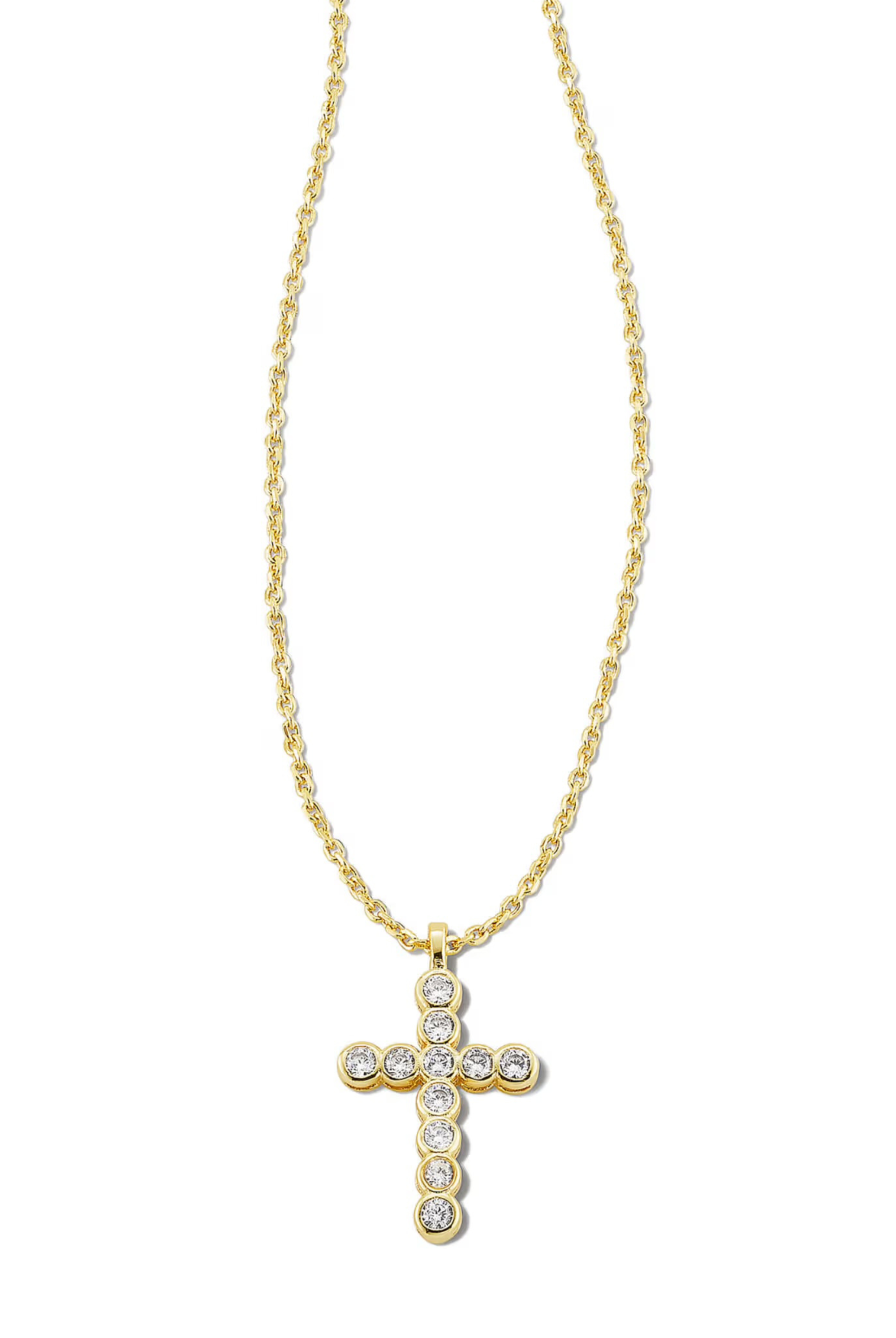 Cross Crystal Pendant Necklace-Necklaces-Vixen Collection, Day Spa and Women's Boutique Located in Seattle, Washington