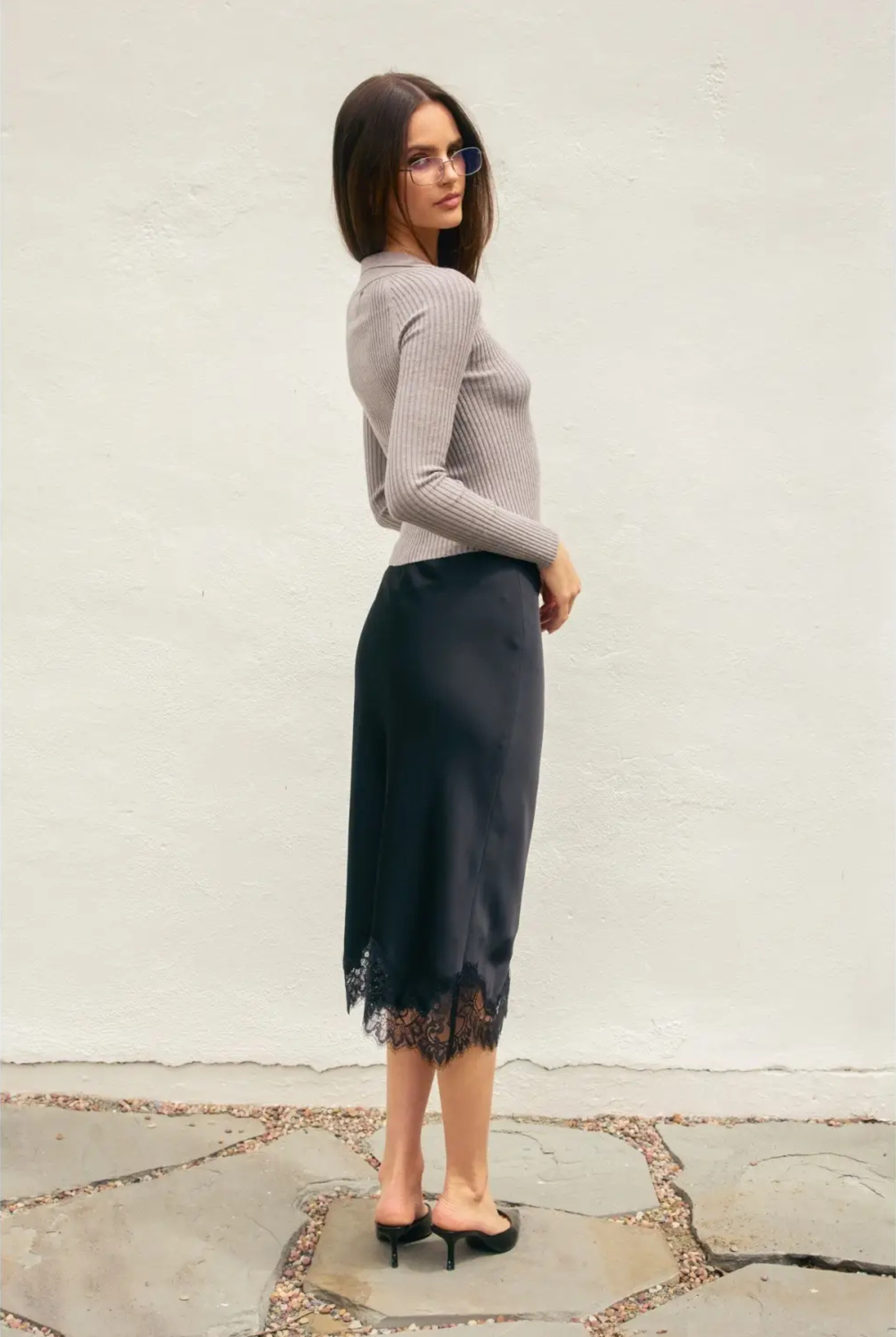Dawn Lace Midi Skirt-Skirts-Vixen Collection, Day Spa and Women's Boutique Located in Seattle, Washington