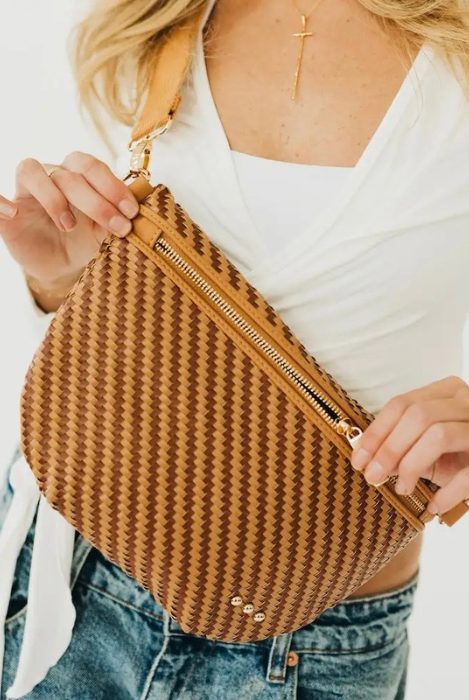 Diagonal Woven Westlyn Bum Bag-Bags + Wallets-Vixen Collection, Day Spa and Women's Boutique Located in Seattle, Washington