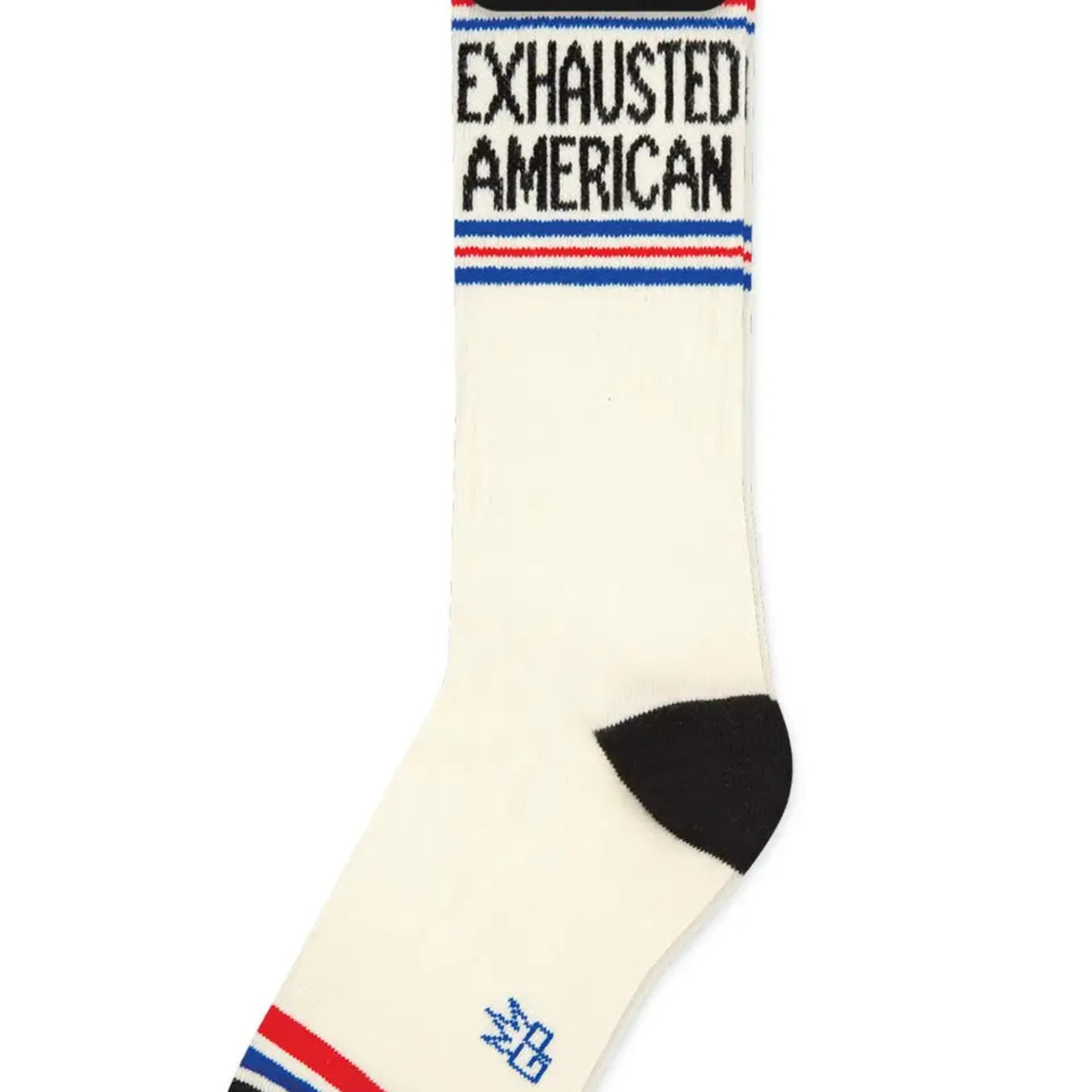 Exhausted American Gym Crew Socks-Socks-Vixen Collection, Day Spa and Women's Boutique Located in Seattle, Washington