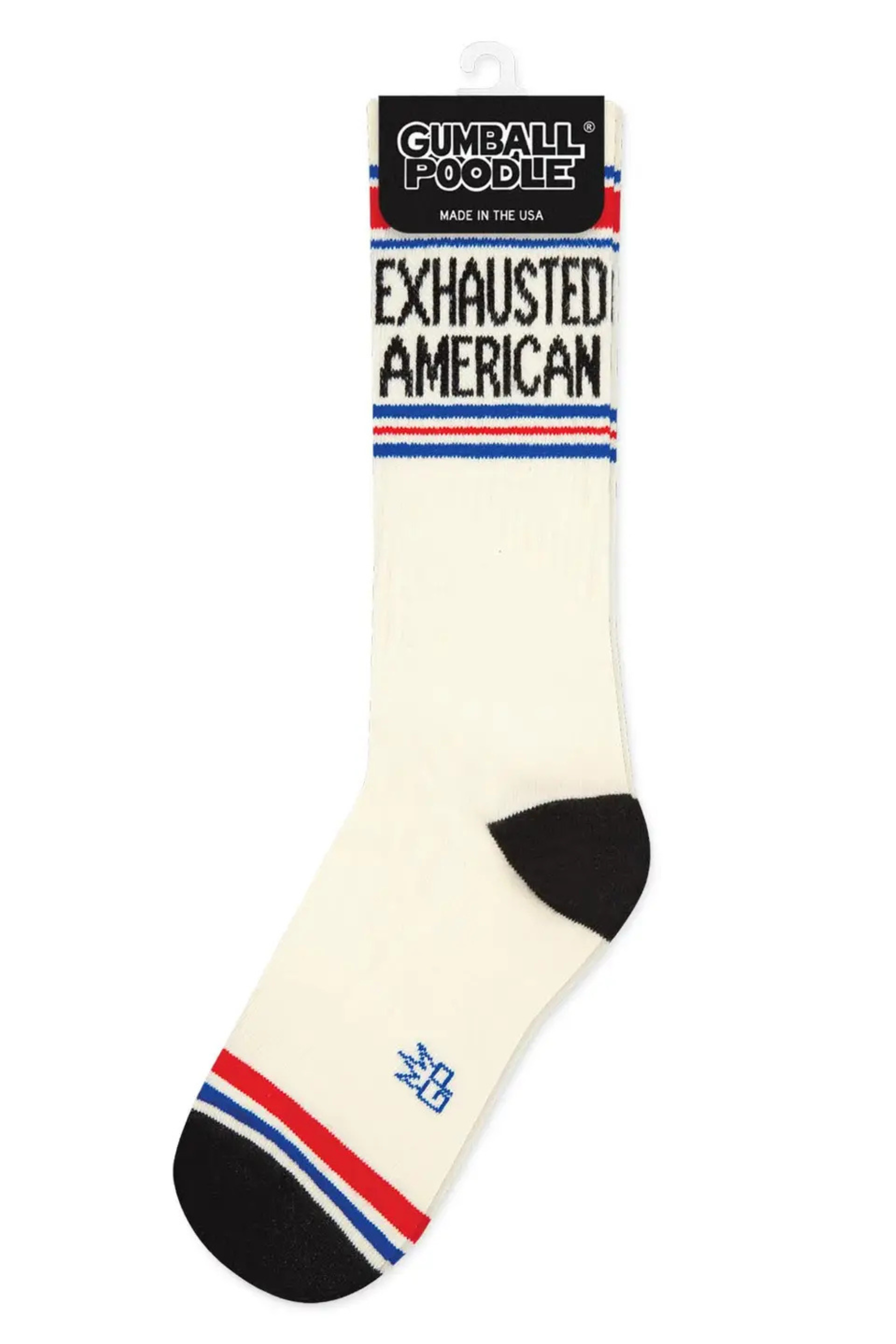 Exhausted American Gym Crew Socks-Socks-Vixen Collection, Day Spa and Women's Boutique Located in Seattle, Washington