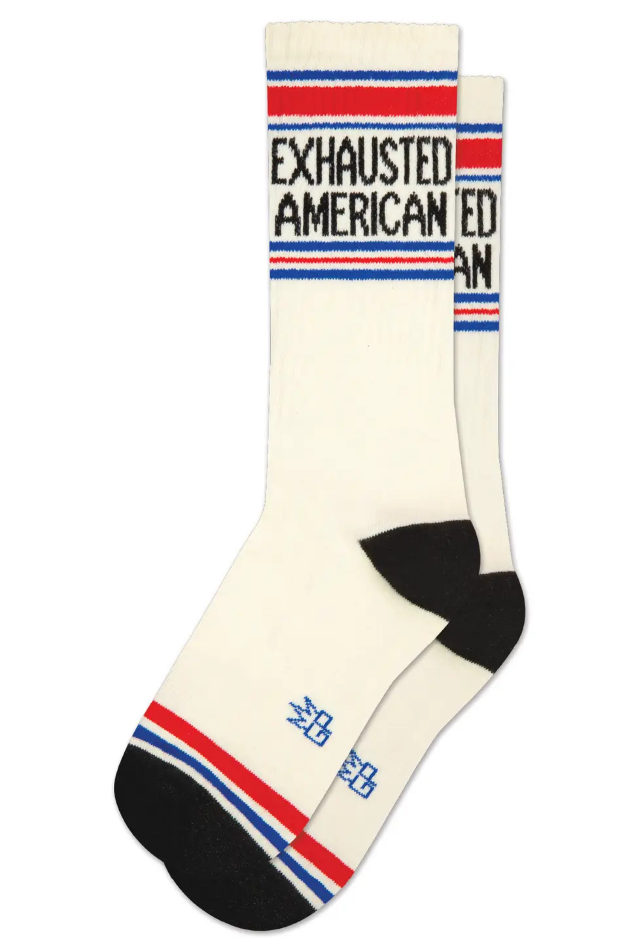 Exhausted American Gym Crew Socks-Socks-Vixen Collection, Day Spa and Women's Boutique Located in Seattle, Washington