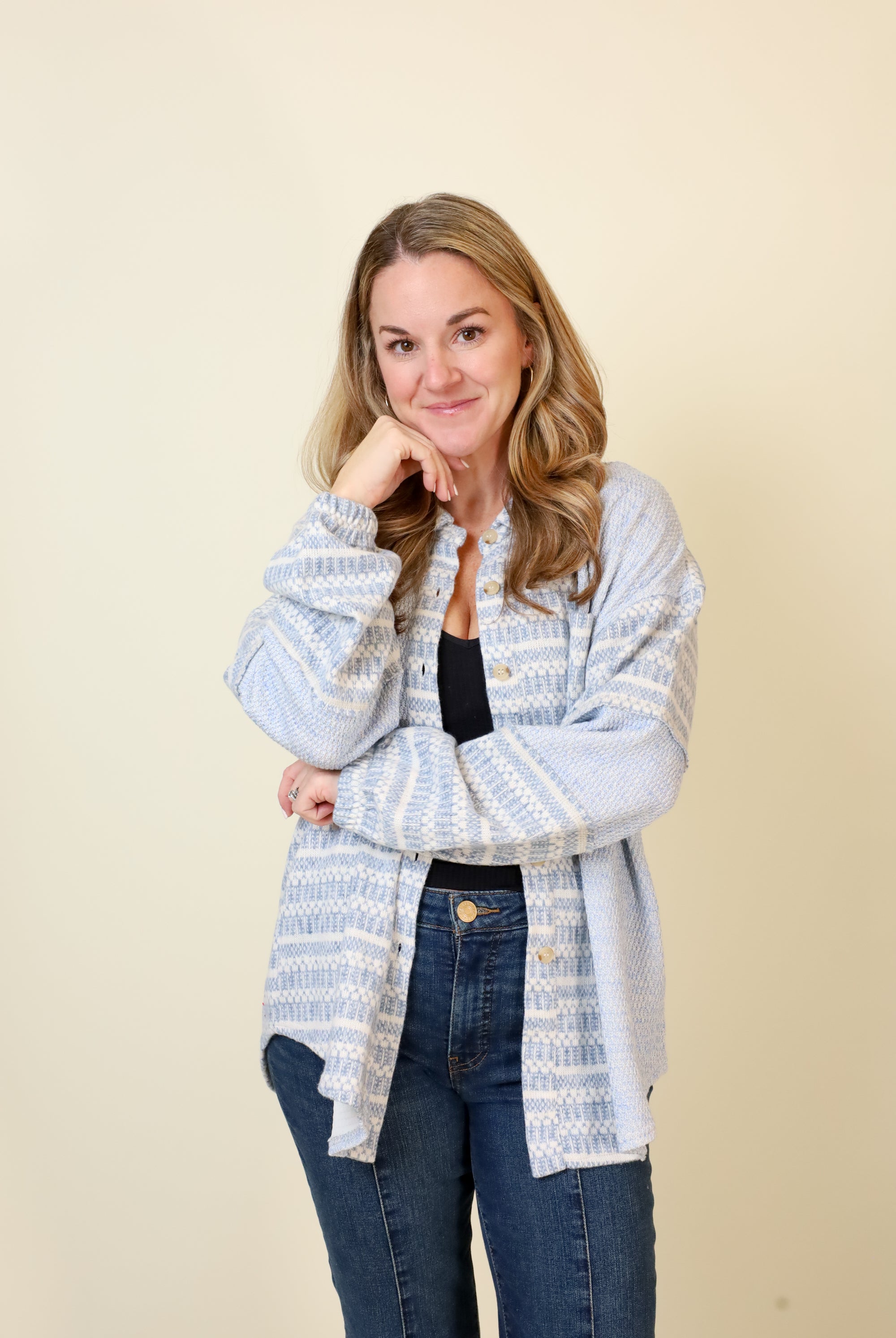 Bluebird Shacket-Jackets-Vixen Collection, Day Spa and Women's Boutique Located in Seattle, Washington