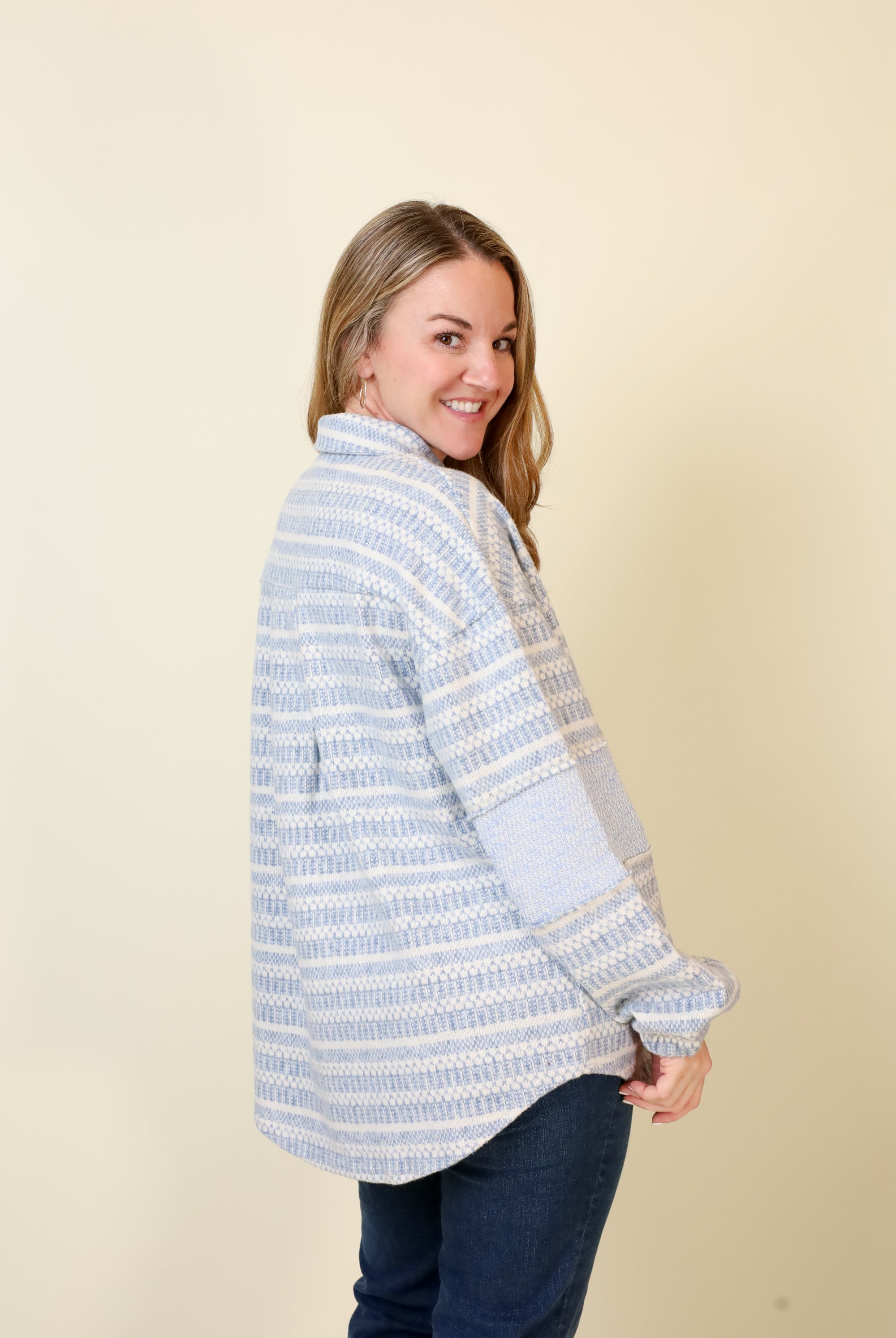 Bluebird Shacket-Jackets-Vixen Collection, Day Spa and Women's Boutique Located in Seattle, Washington