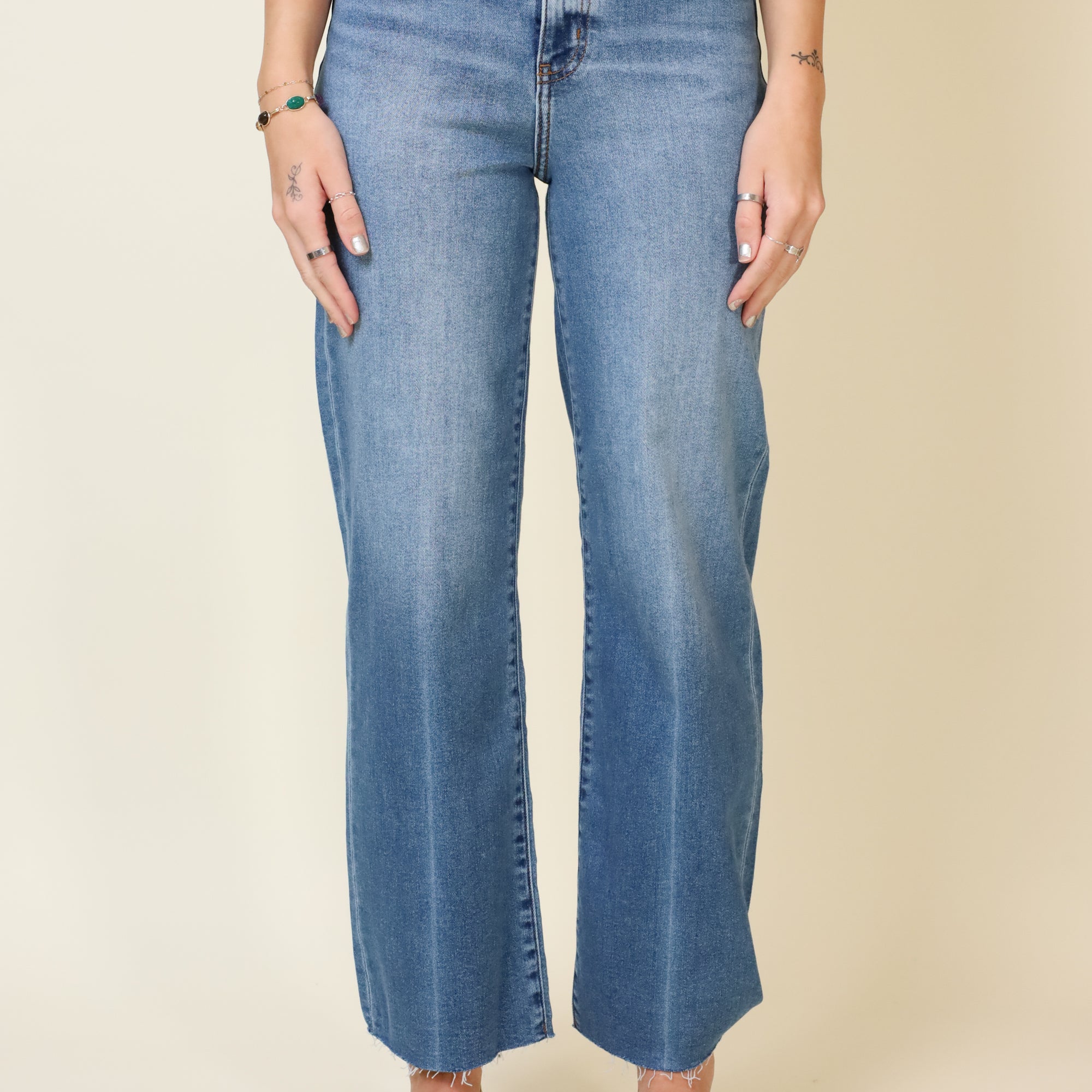 Pleaser High Rise Wide Ankle With Welt Pocket-Denim-Vixen Collection, Day Spa and Women's Boutique Located in Seattle, Washington