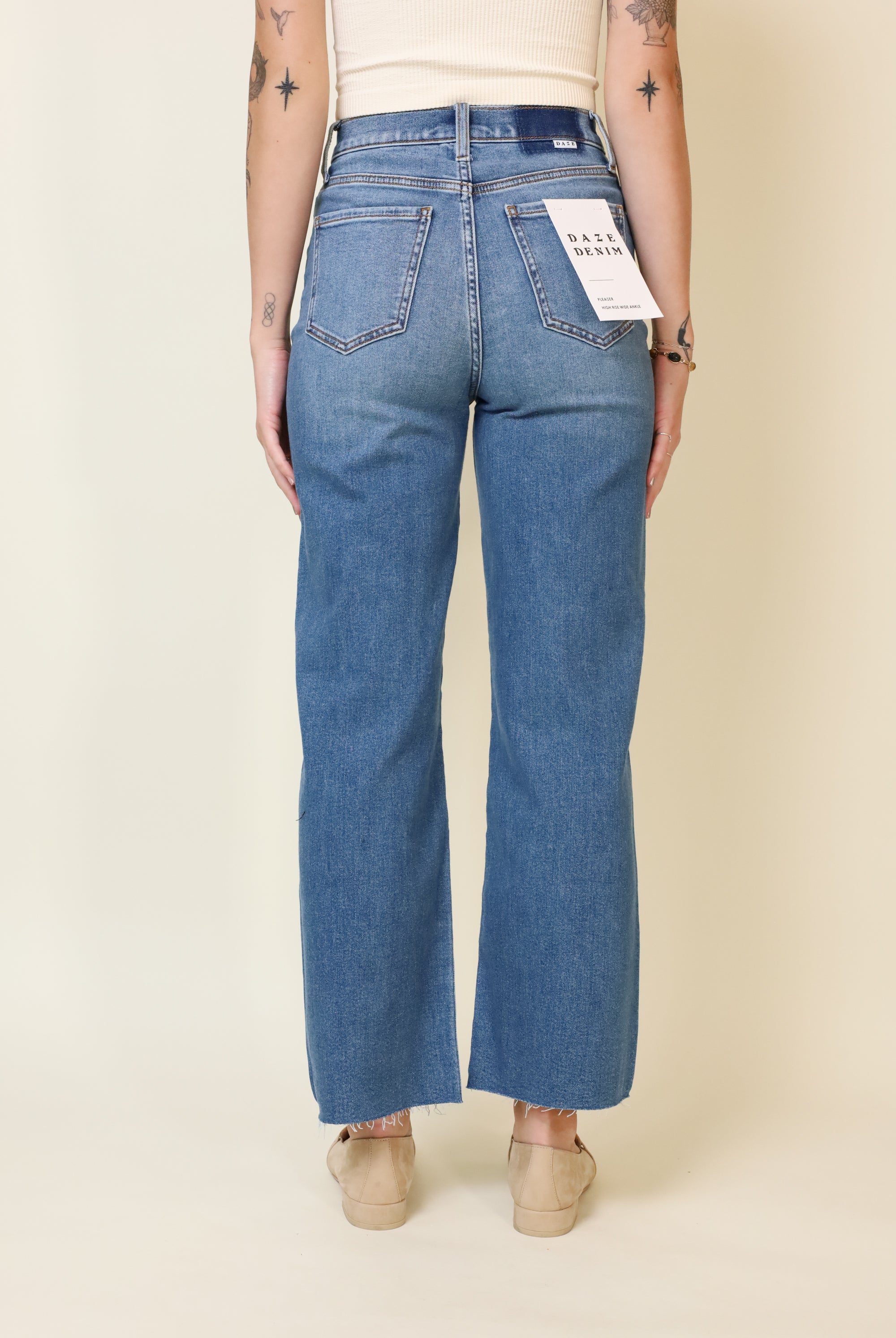 Pleaser High Rise Wide Ankle With Welt Pocket-Denim-Vixen Collection, Day Spa and Women's Boutique Located in Seattle, Washington
