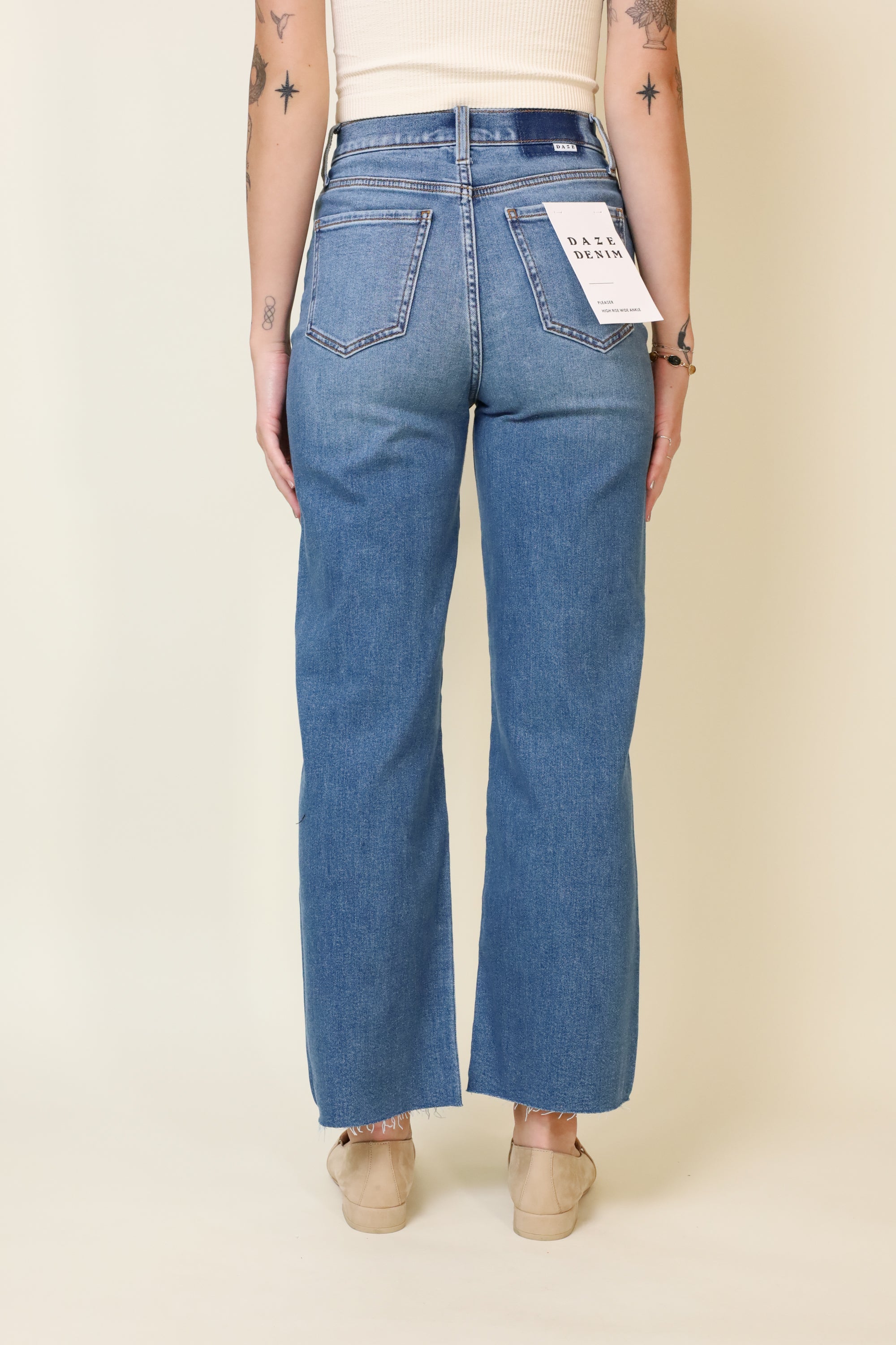Pleaser High Rise Wide Ankle With Welt Pocket-Denim-Vixen Collection, Day Spa and Women's Boutique Located in Seattle, Washington