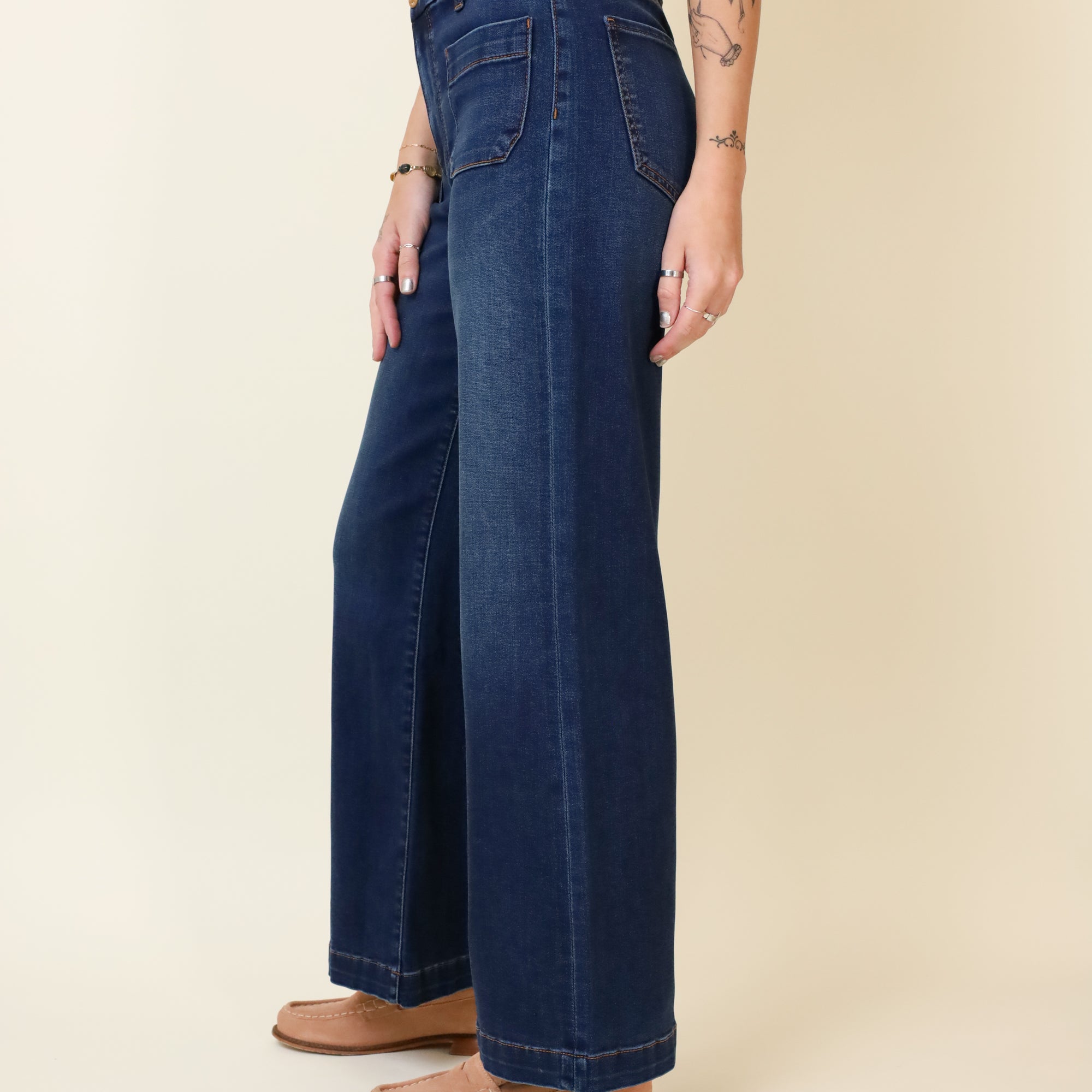 KUT Meg Patch Pocket Dark Wash-Denim-Vixen Collection, Day Spa and Women's Boutique Located in Seattle, Washington