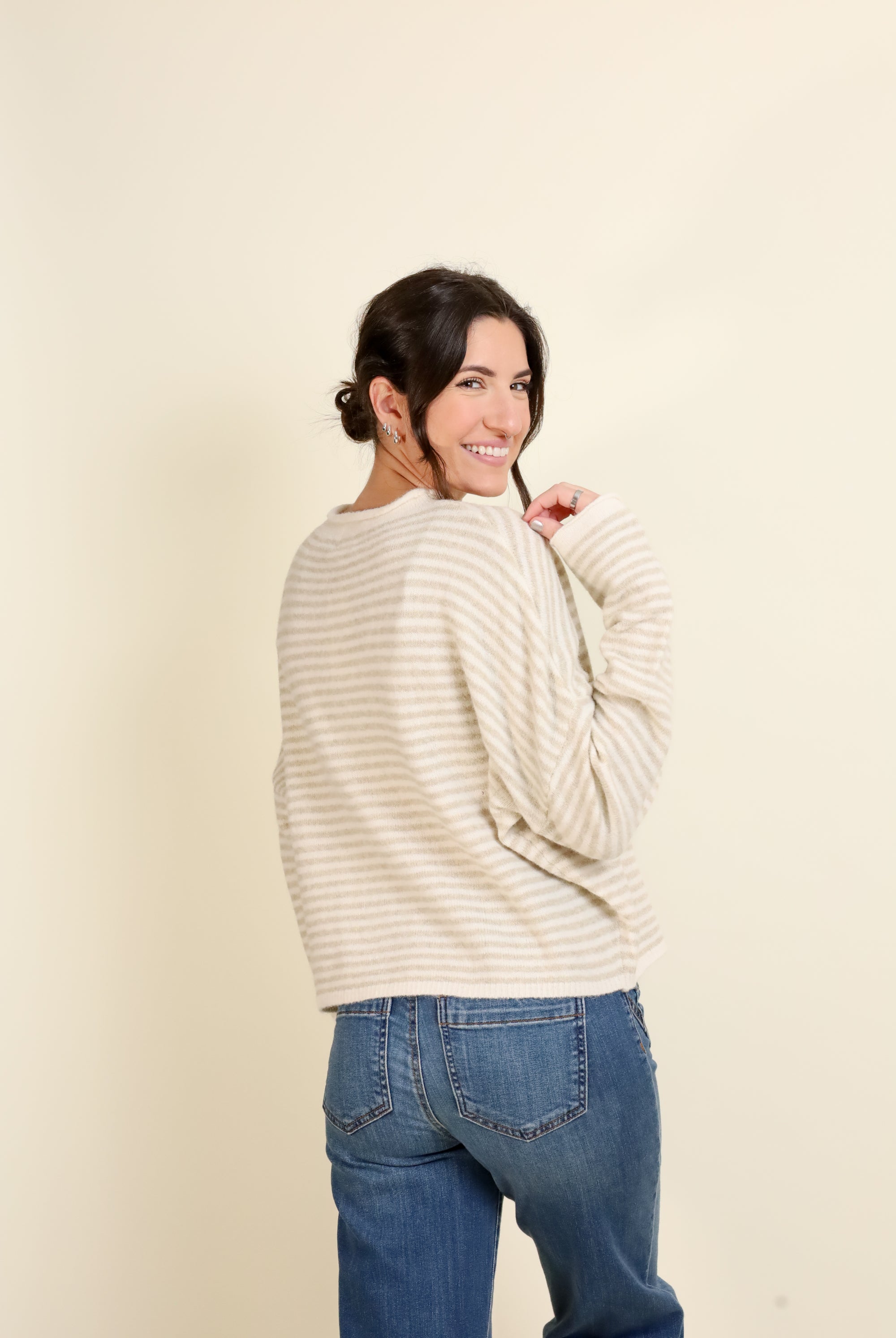 THE Striped Cardigan-Sweaters-Vixen Collection, Day Spa and Women's Boutique Located in Seattle, Washington