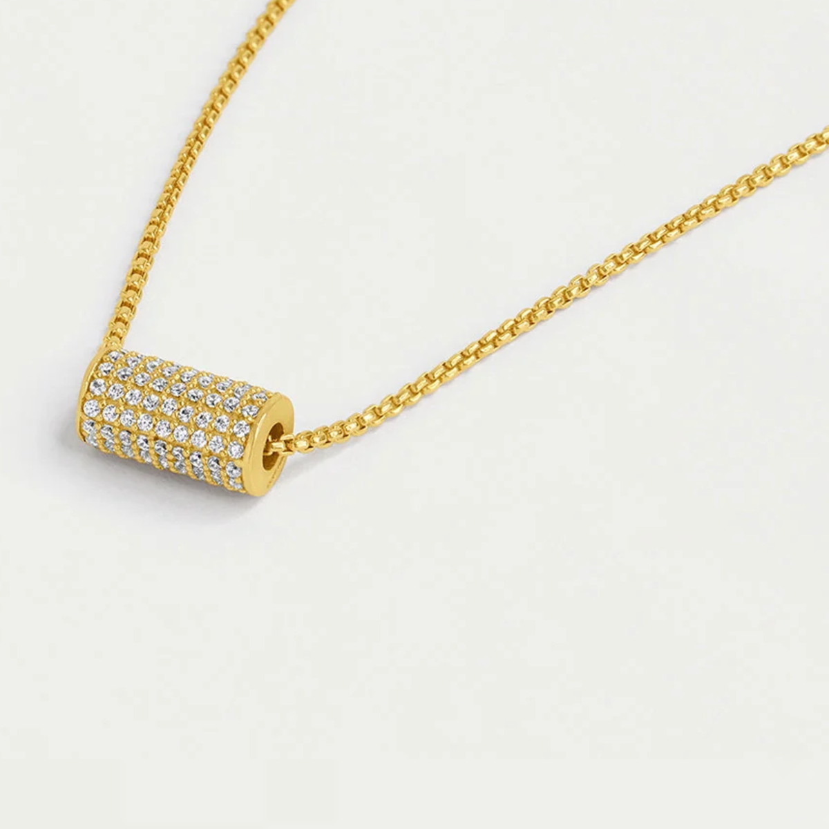 Petit Pave Mini Tube Necklace-Necklaces-Vixen Collection, Day Spa and Women's Boutique Located in Seattle, Washington