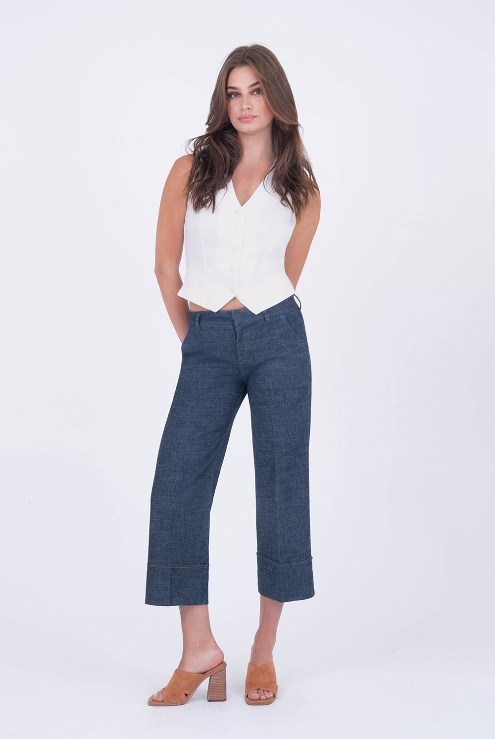 Lauren Crop Trousers-Denim-Vixen Collection, Day Spa and Women's Boutique Located in Seattle, Washington